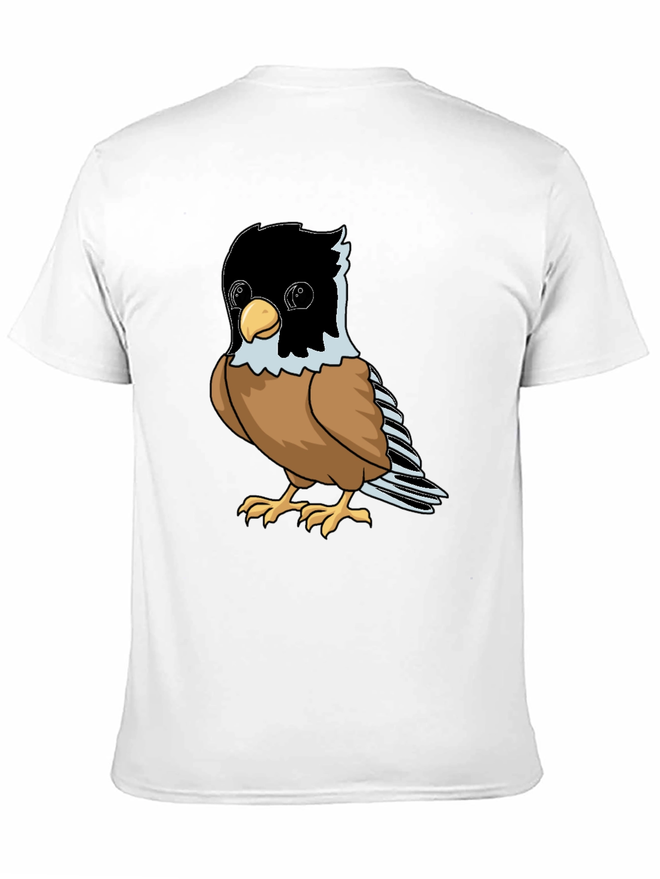Black Cute Bird Graphic Tee - Soft Black Cotton Shirt view 11