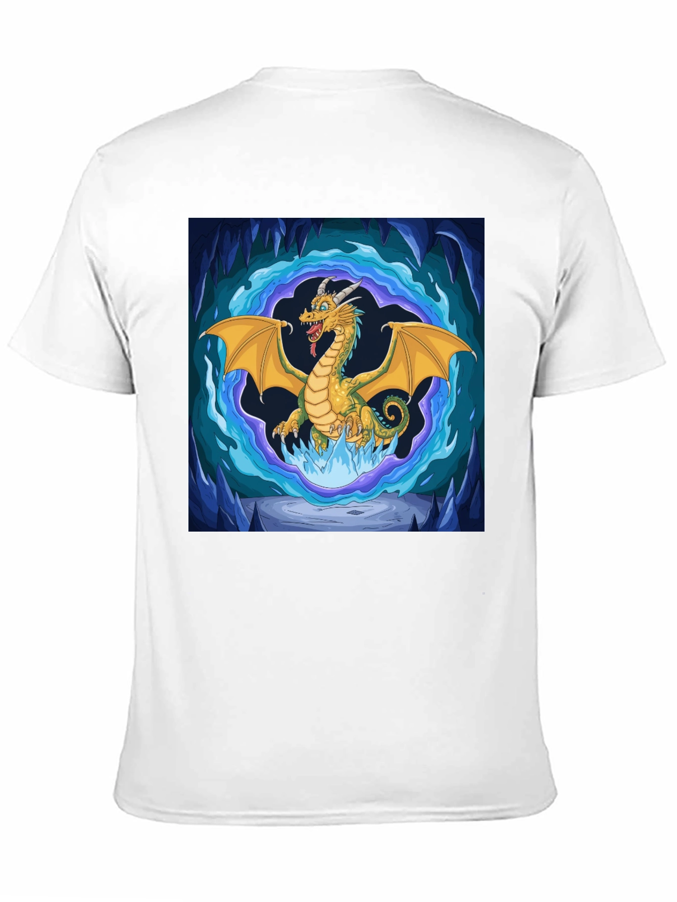 Black Dragon Graphic Tee - Fantasy Art Black T-Shirt view 11