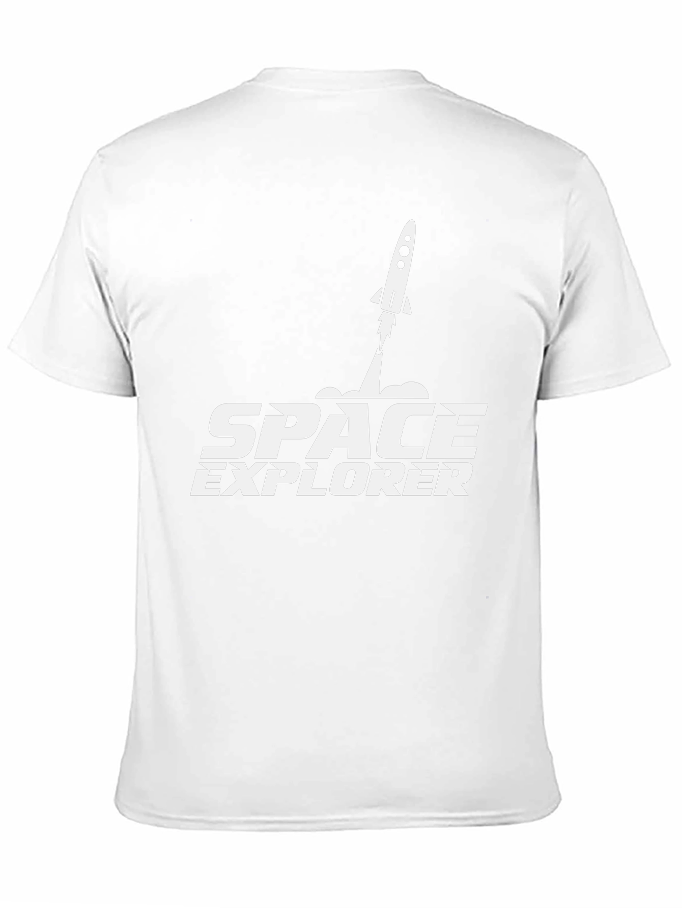Black Space Explorer Black T-Shirt Rocket Design view 11