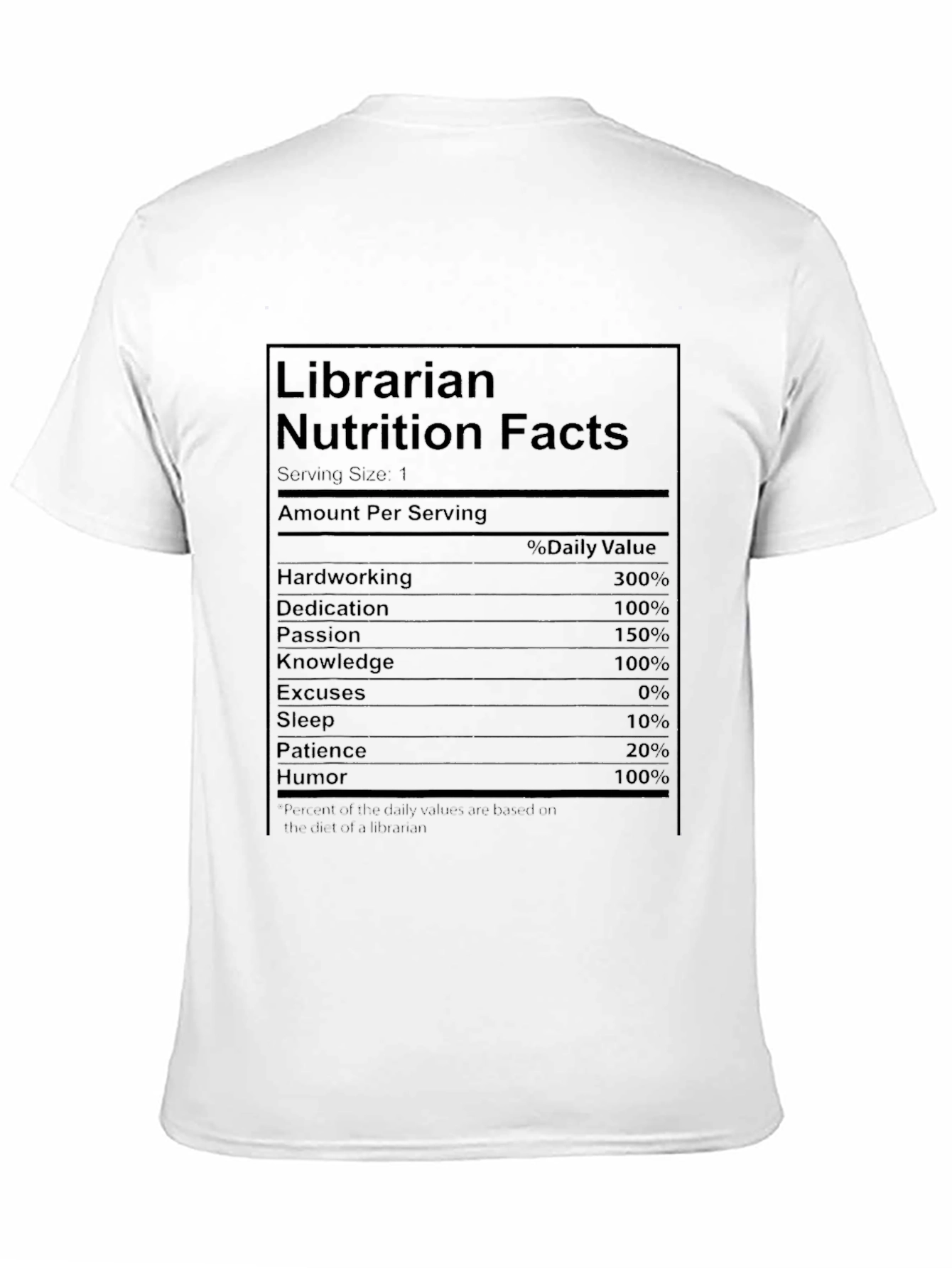 Black Librarian Nutrition Facts Funny T-Shirt view 11