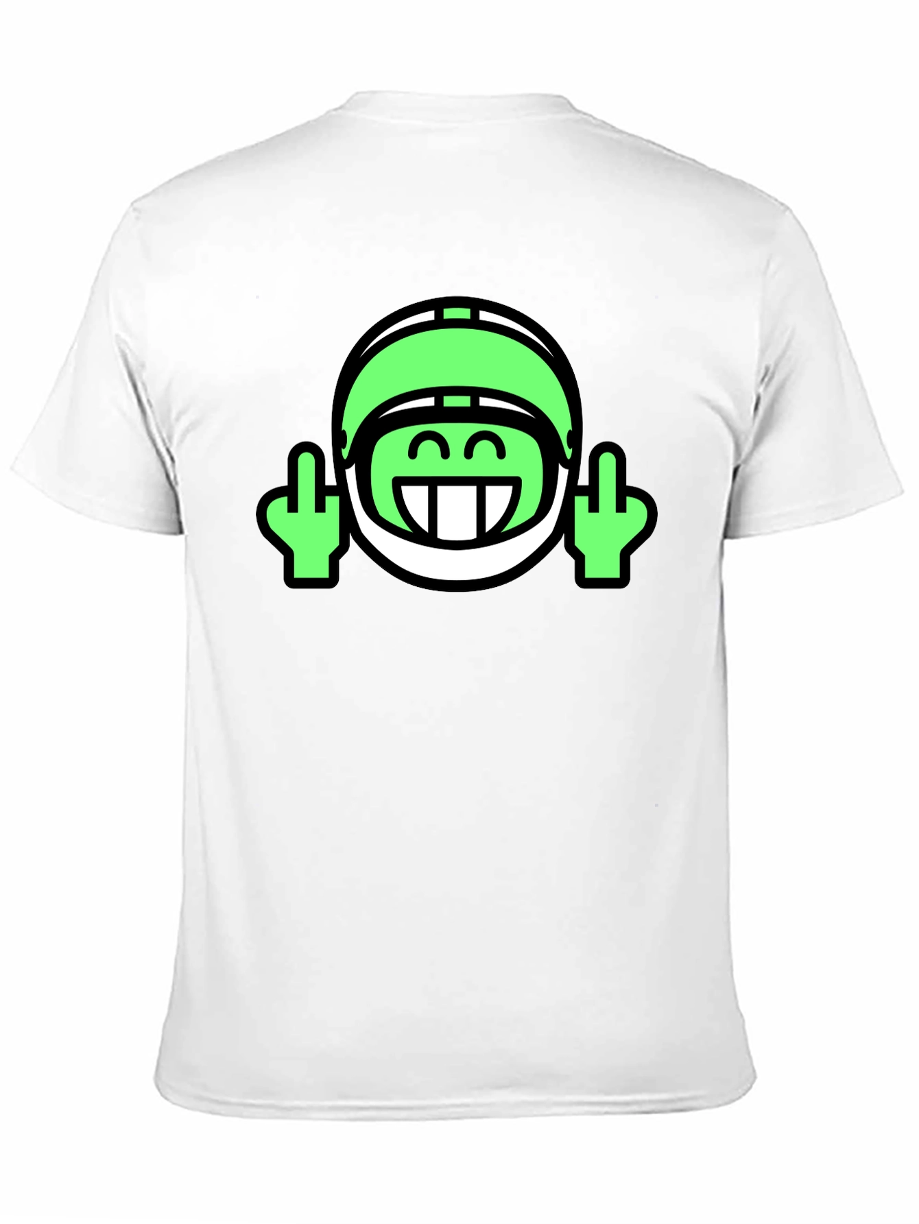 Black Black T-Shirt with Football Helmet Emoji Design view 11