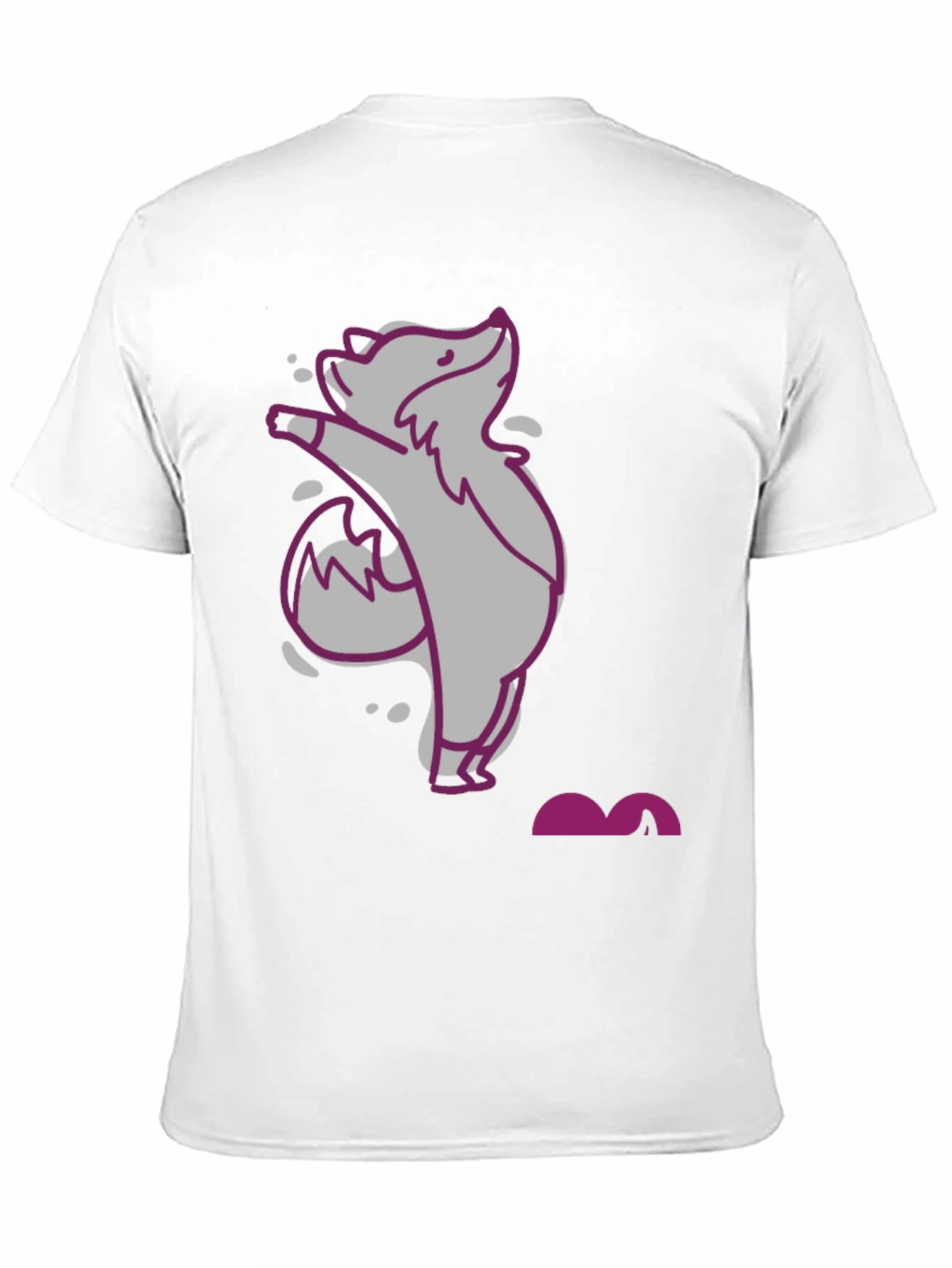 Black Cute Cartoon Fox Graphic Tee - Unisex view 11