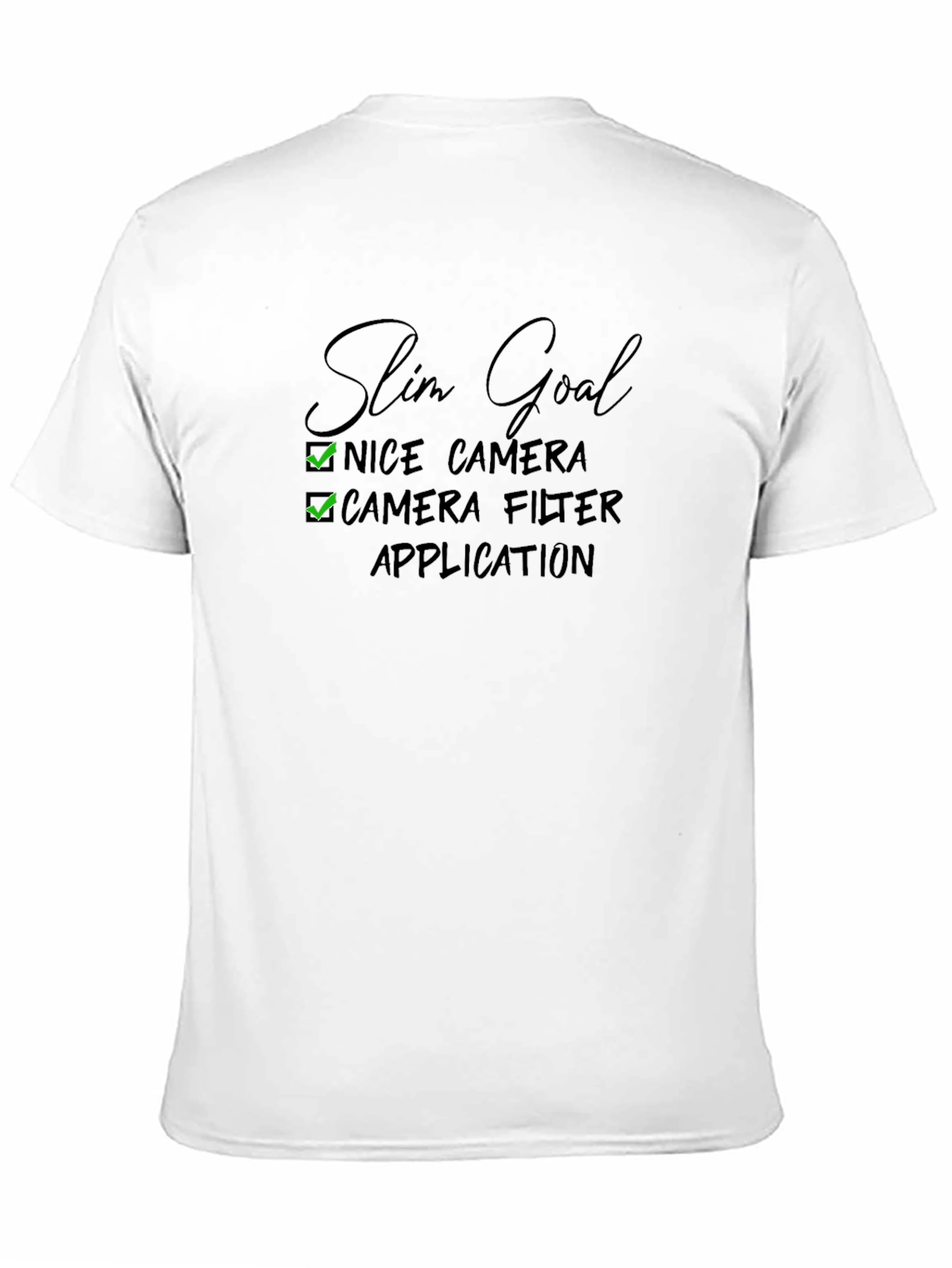 Black Slim Goal Checklist Tee - Nice Camera Camera Filter App view 11