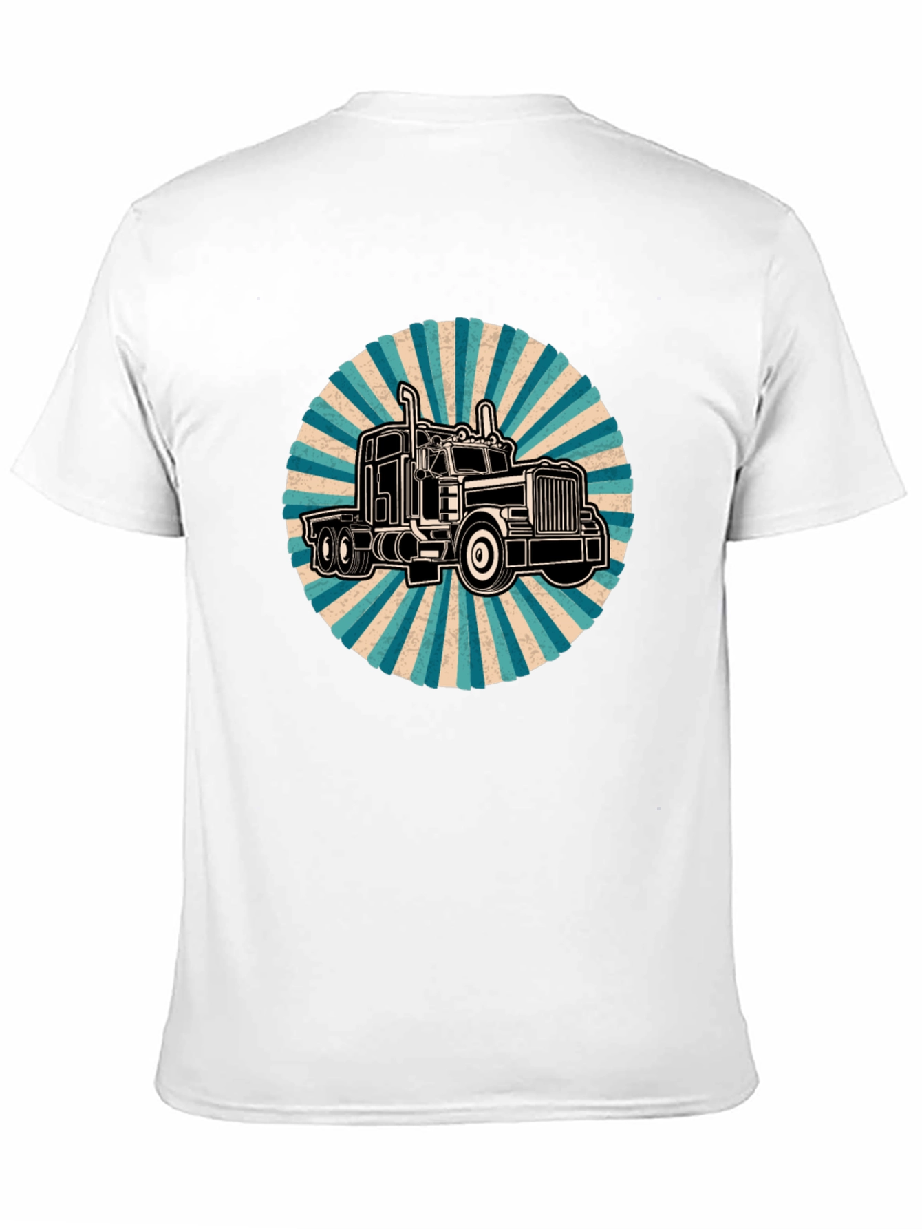 Black Trucker Tee - Retro Style Black T-Shirt view 11