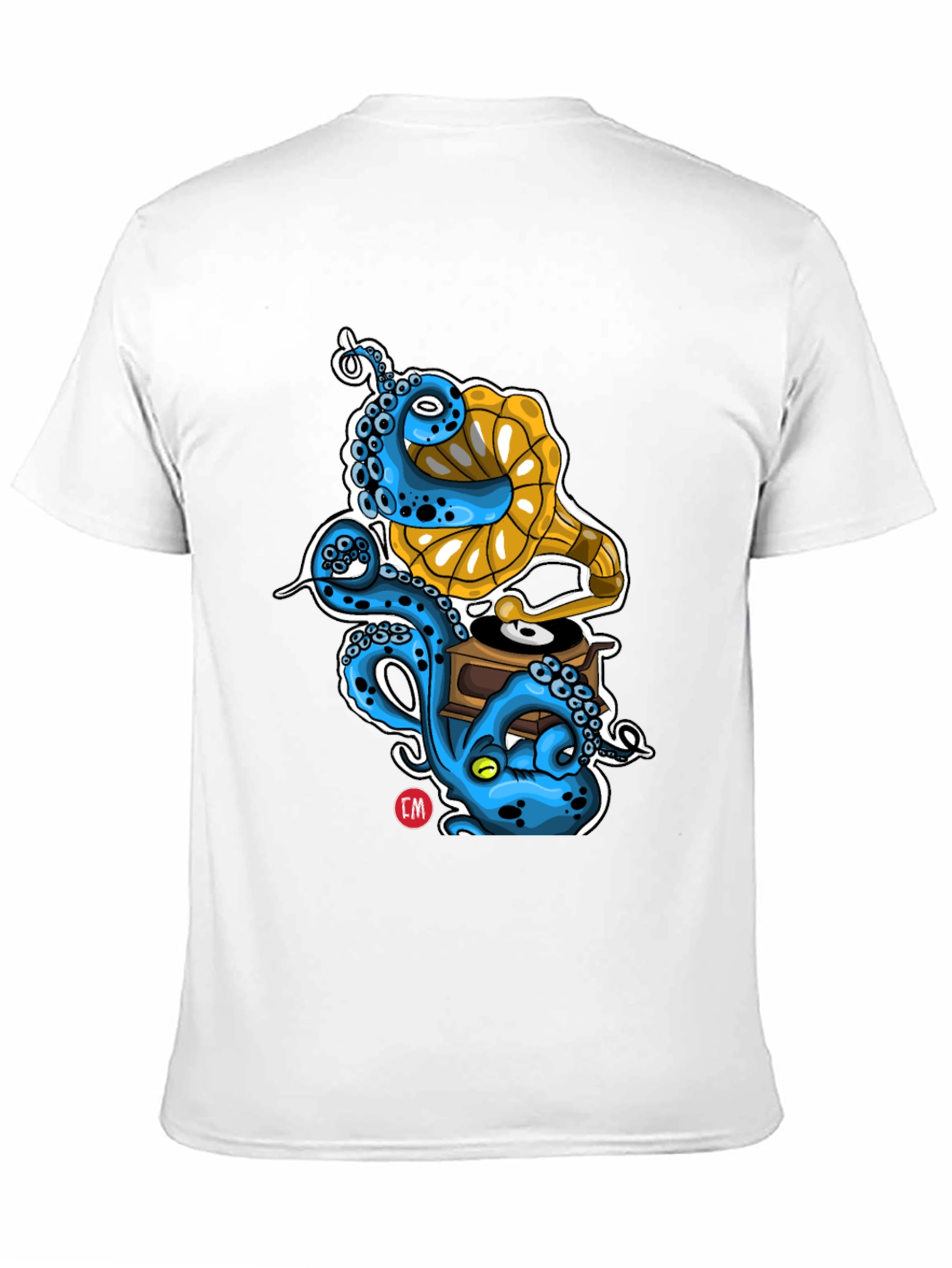 Black Octopus Phonograph Black T-Shirt view 11
