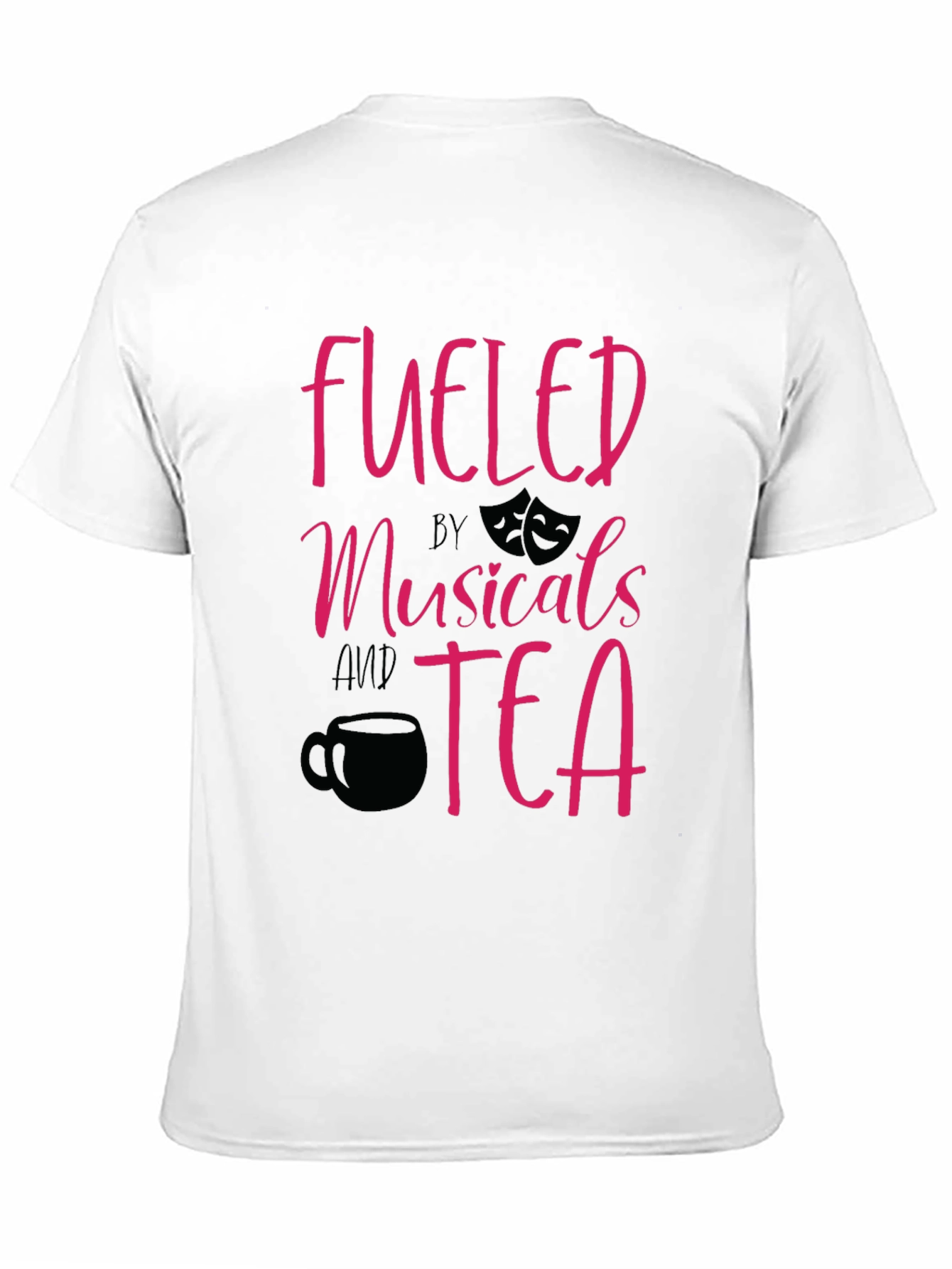 Black Fueled by Musicals and Tea Graphic T-Shirt view 11