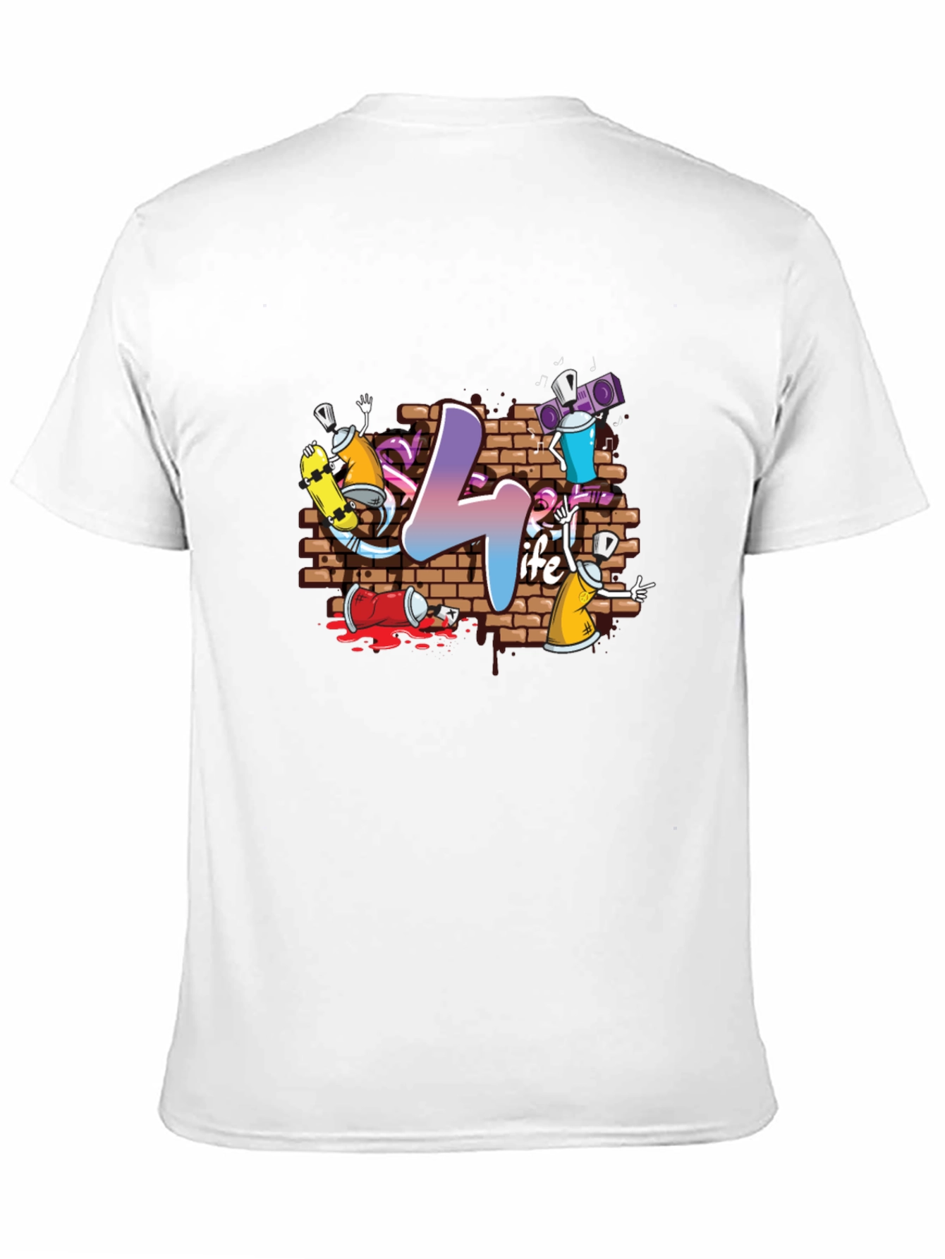 Black Graffiti Art T-Shirt - 4 Life Urban Style Tee view 11