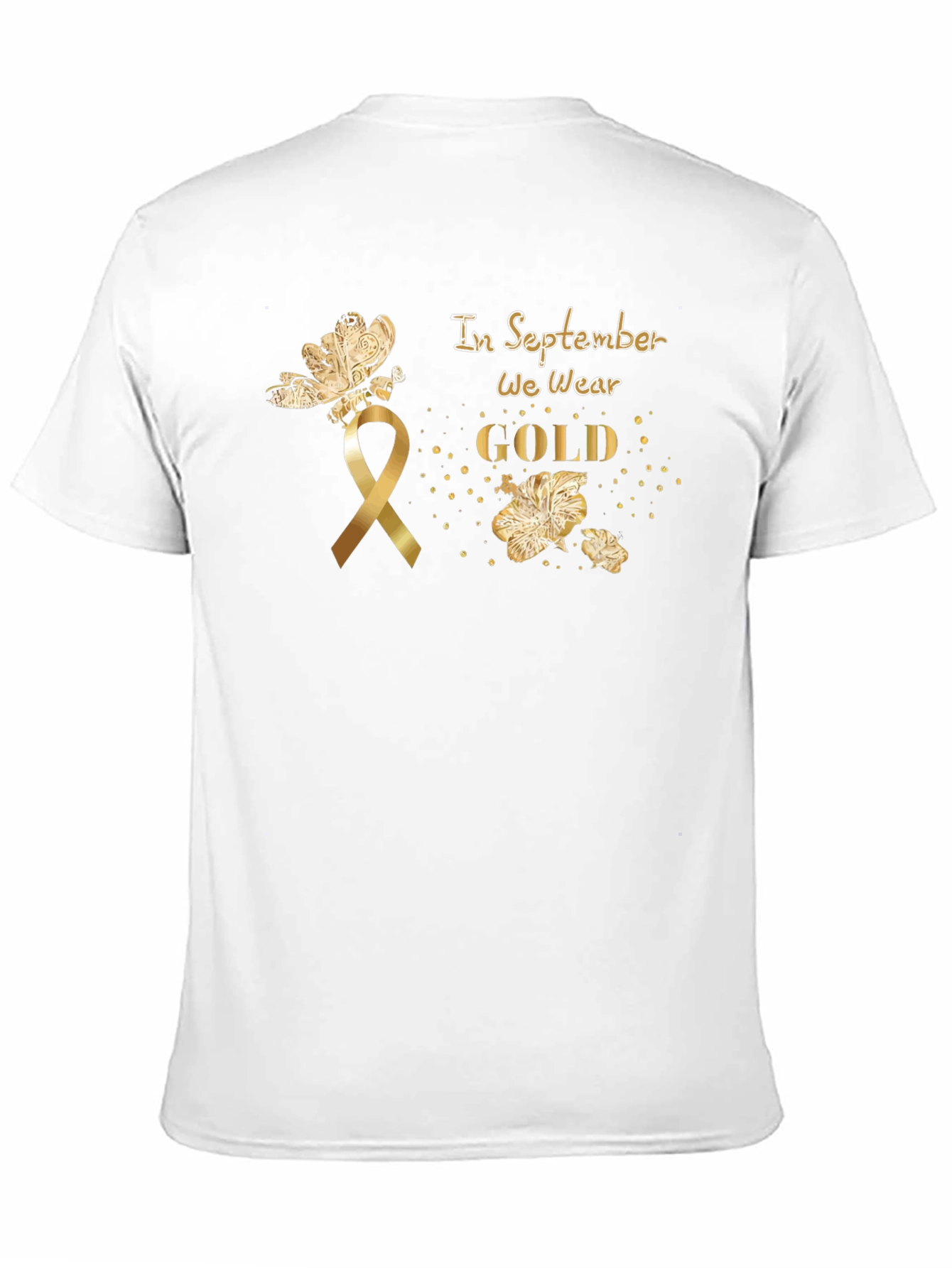 Black In September We Wear Gold Awareness T-Shirt view 11
