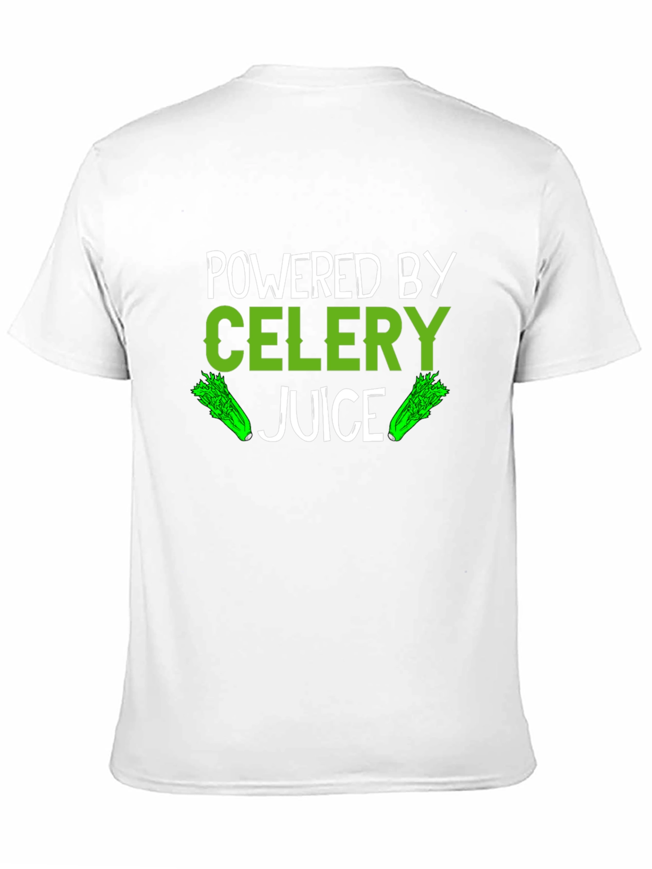 Black Powered by Celery Juice T-Shirt - Green Vegan Design view 11