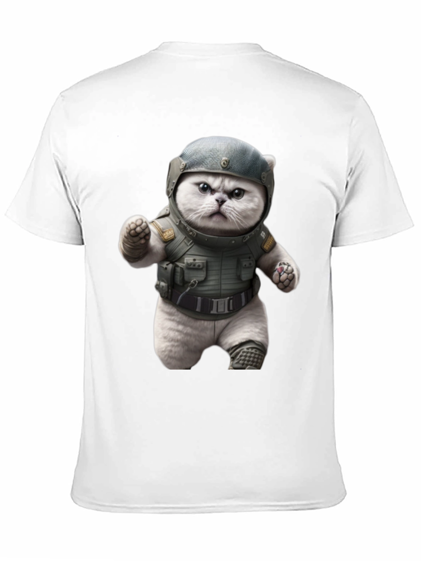 Black Tactical Cat T-Shirt - Military Grade Humor view 11