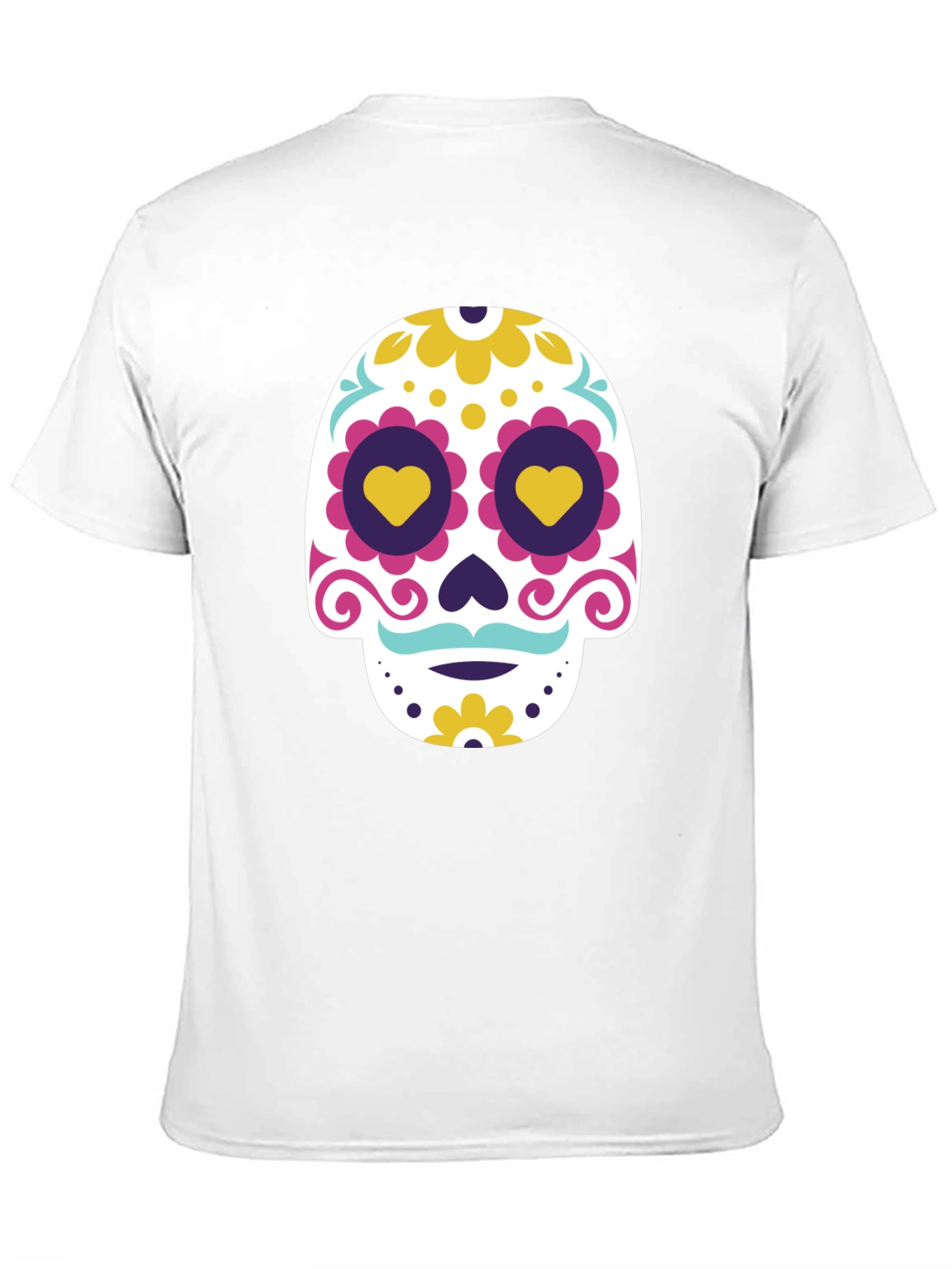Black Black T-Shirt with Colorful Sugar Skull Graphic view 11
