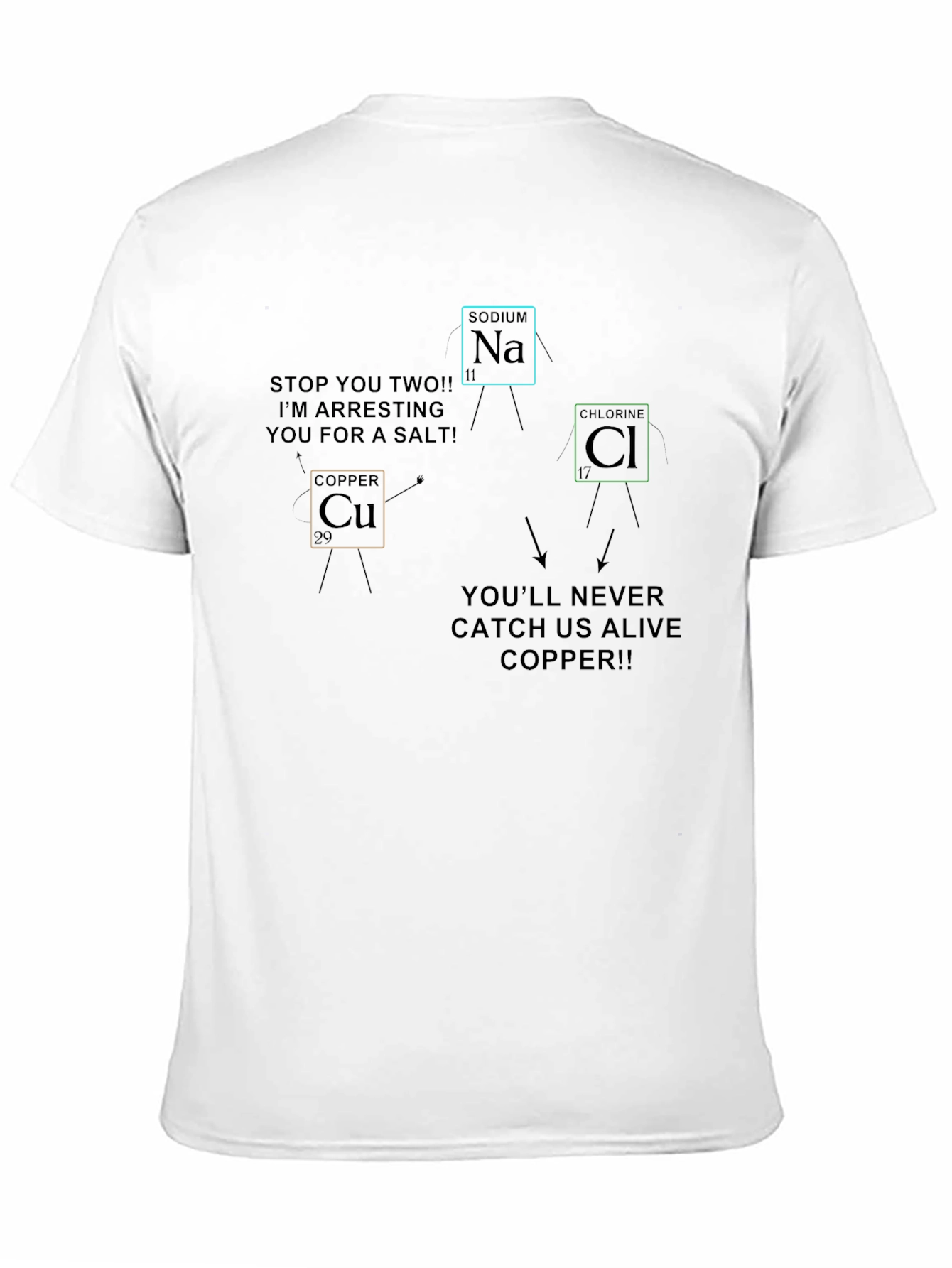 Black Funny Chemistry Pun T-Shirt - Salt Arrest! view 11