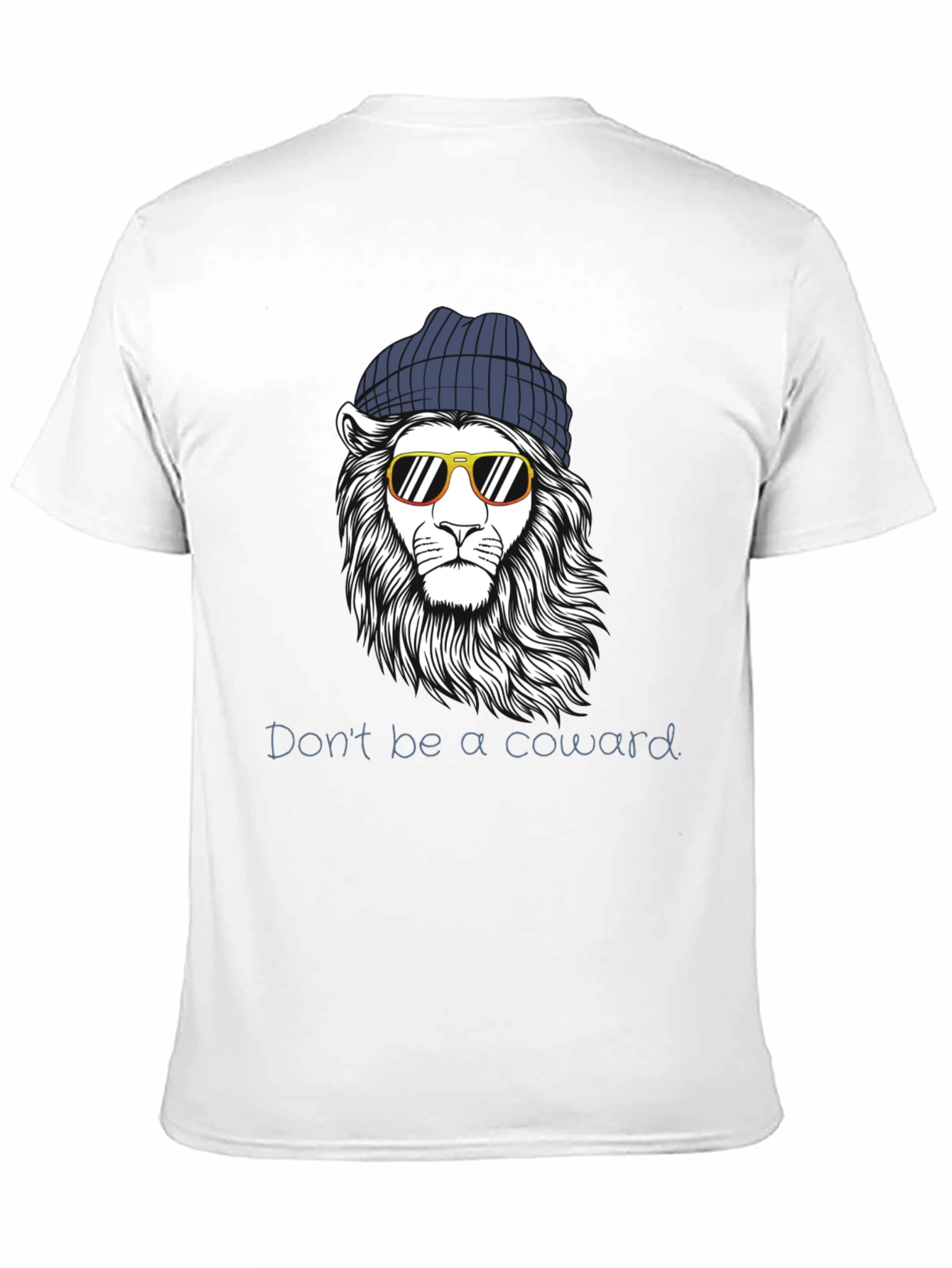 Black Cool Lion Graphic Tee - Don't Be A Coward view 11