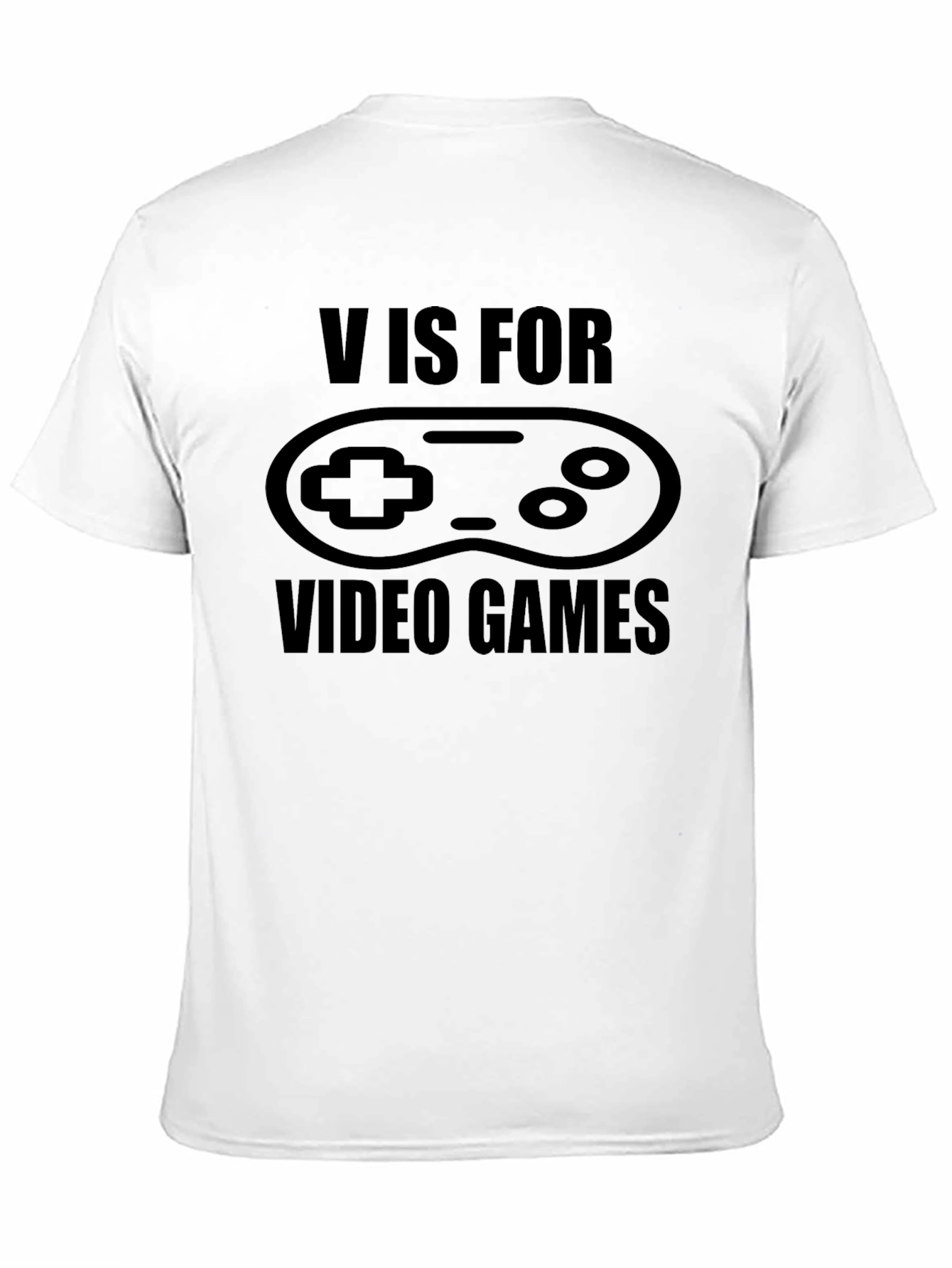 Black V is for Video Games Black T-Shirt view 11