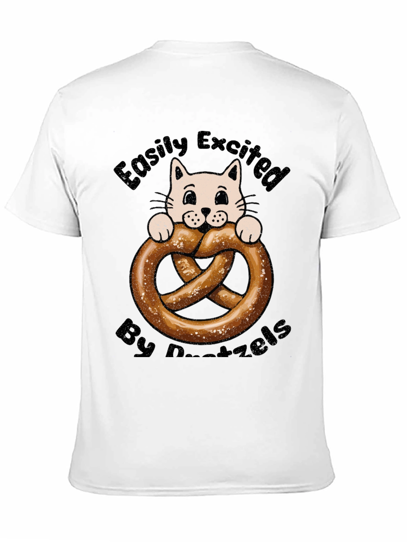 Black Easily Excited By Pretzels Cat T-Shirt view 11