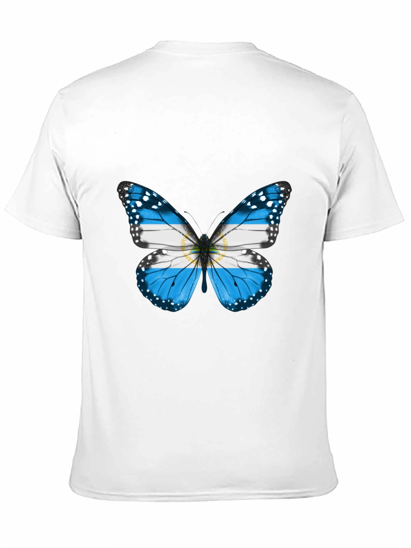 Black Argentina Butterfly T-Shirt - Black Cotton Tee view 11