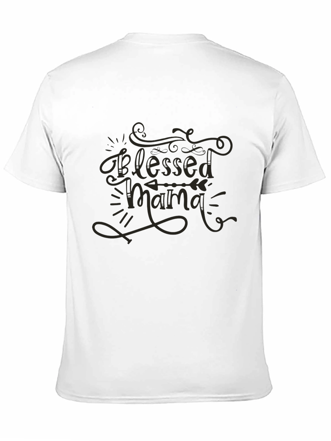 Black Blessed Mama Black T-Shirt view 11