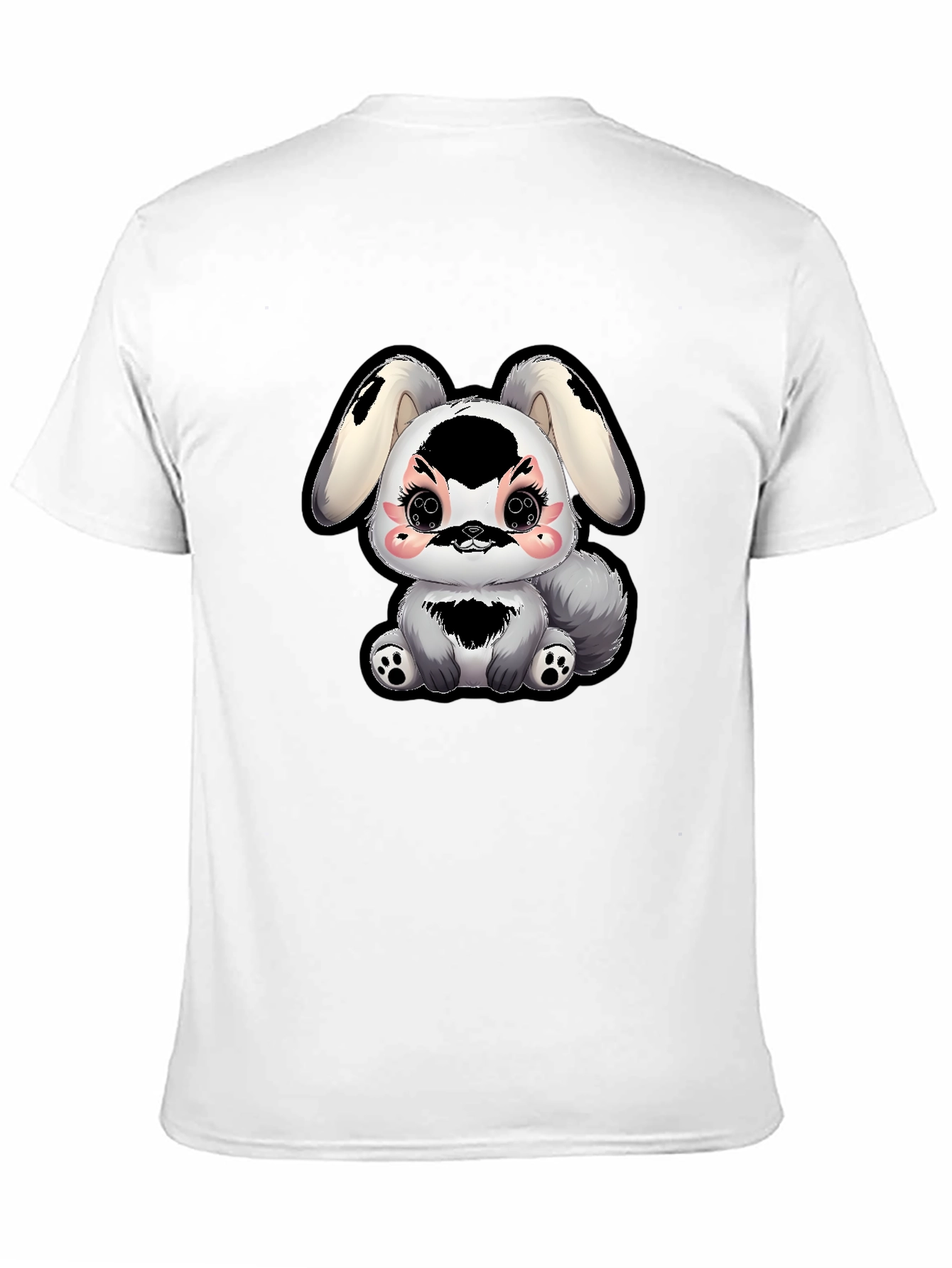 Black Cute Kawaii Bunny T-Shirt - Black view 11