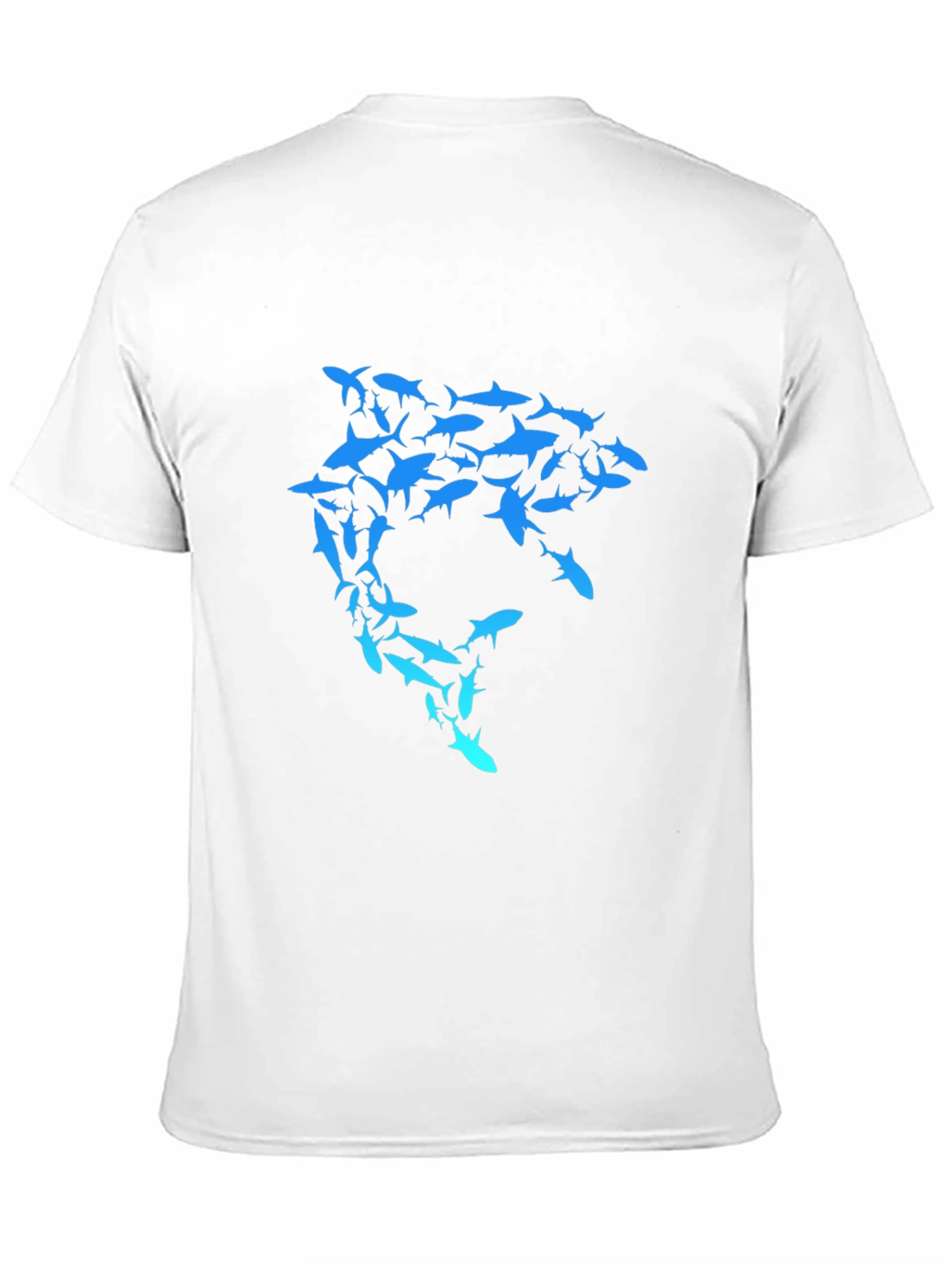 Black Shark Swarm Graphic T-Shirt - Unique Design view 11