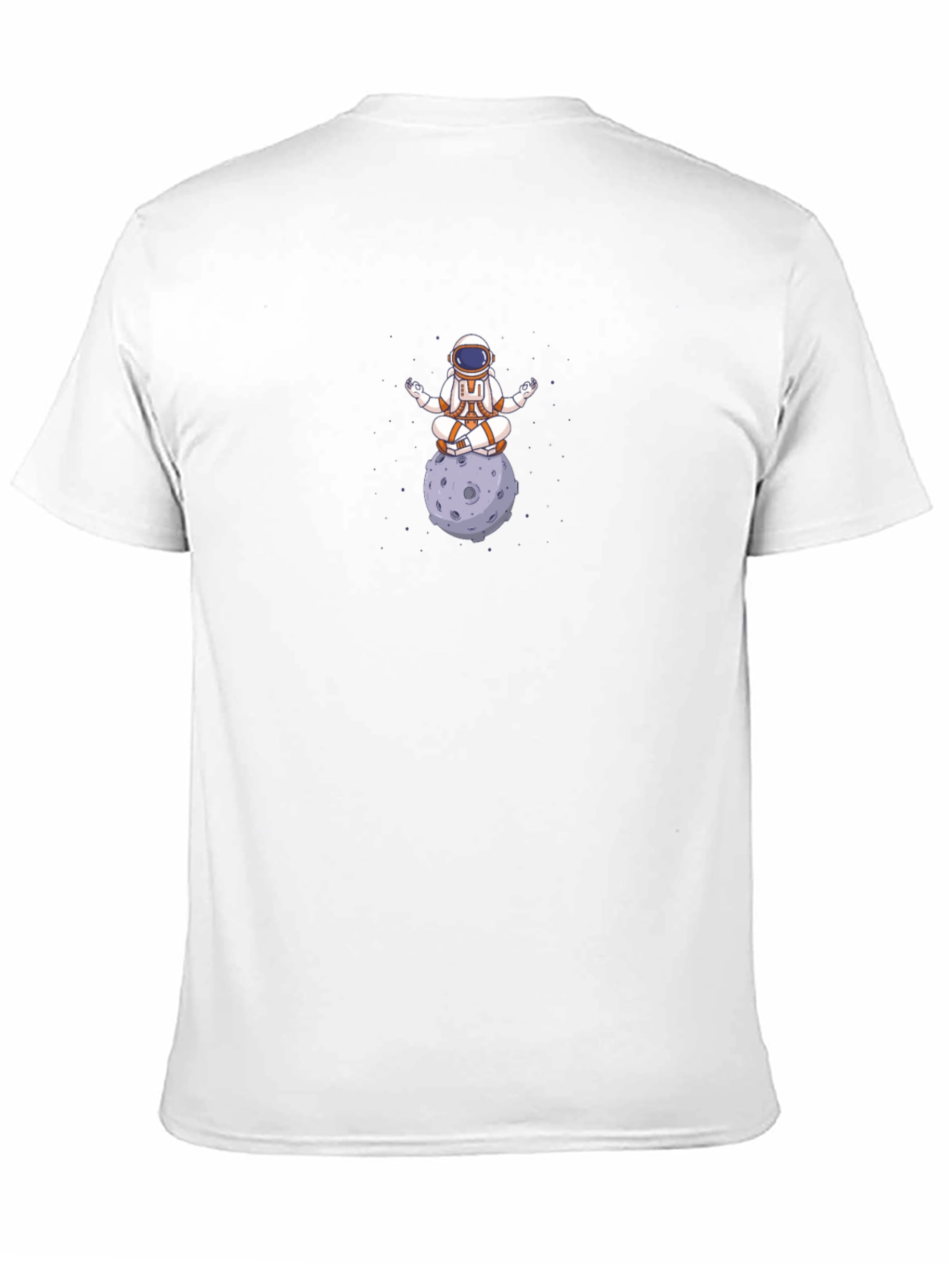 Black Meditating Astronaut T-Shirt - Cosmic Zen view 11