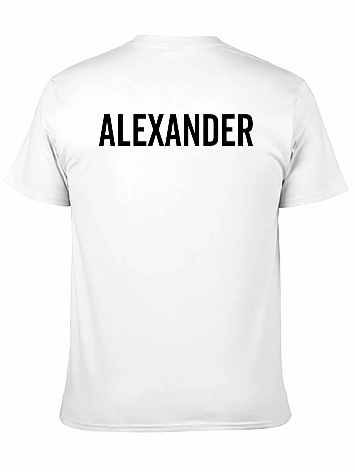 Black Men's Black T-Shirt with 'ALEXANDER' Print view 11