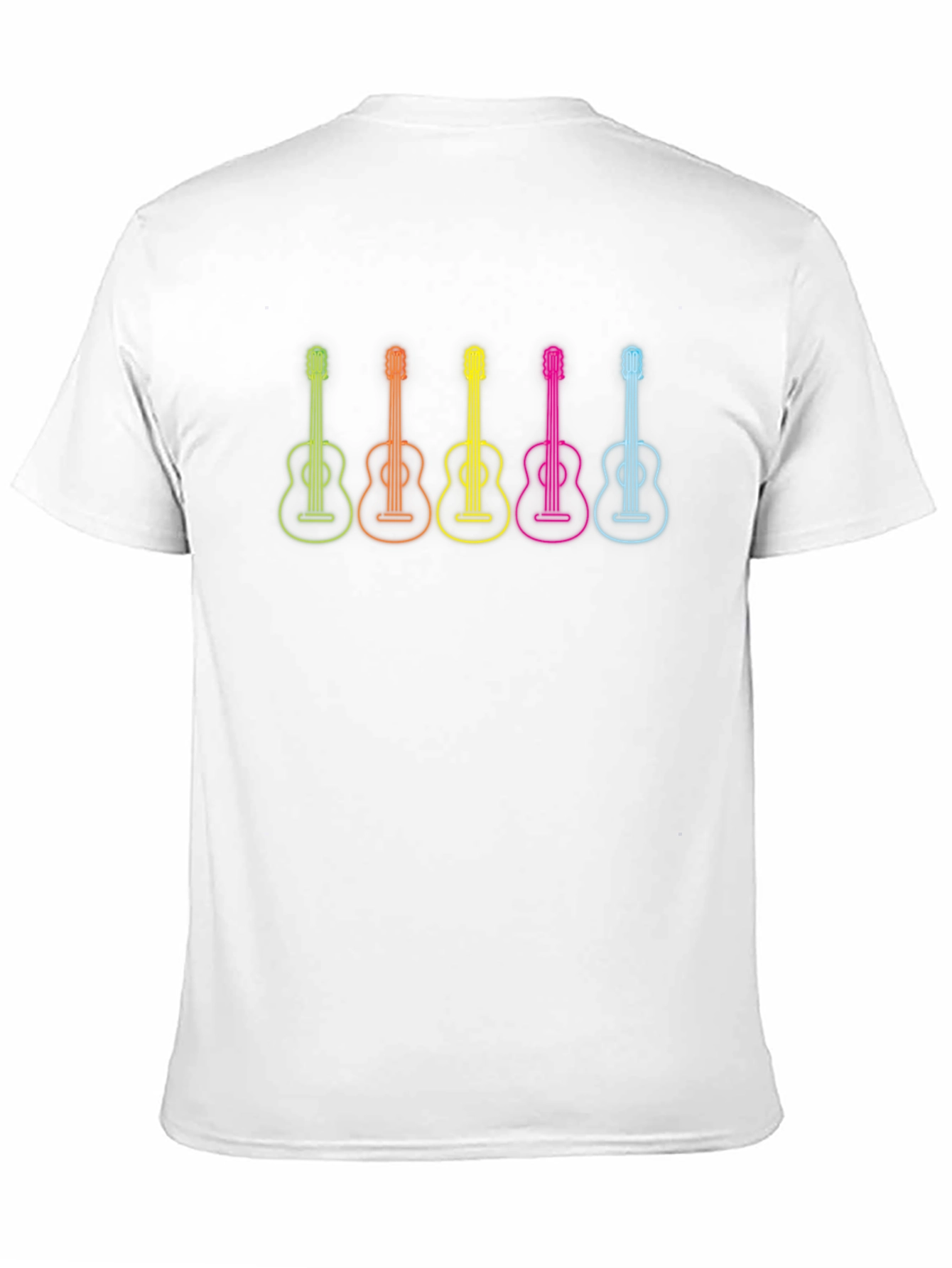 Black Neon Guitar Graphic Black T-Shirt view 11