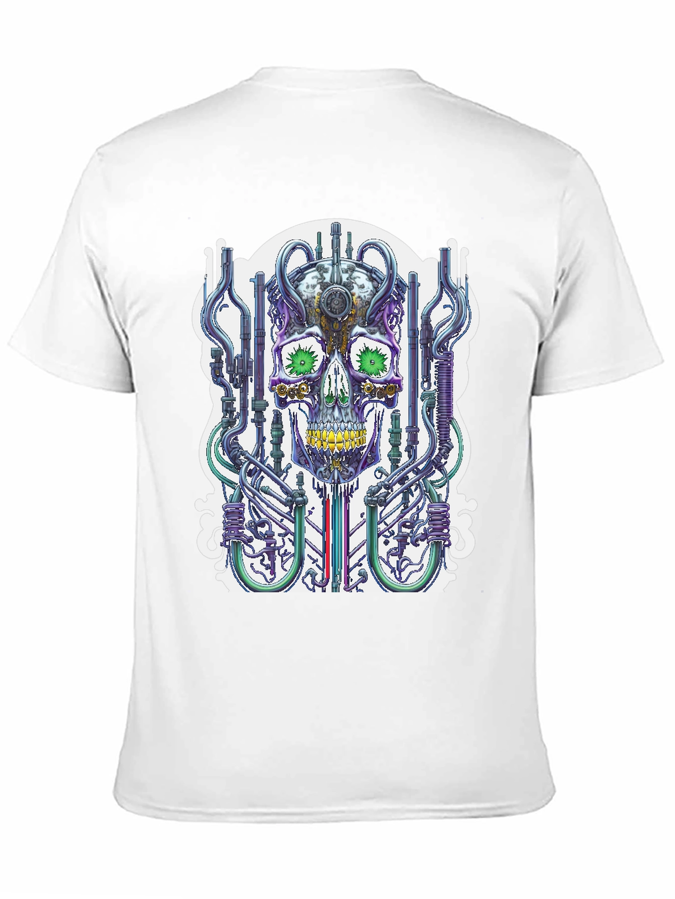 Black Cyberpunk Skull T-Shirt - Unique Graphic Tee view 11