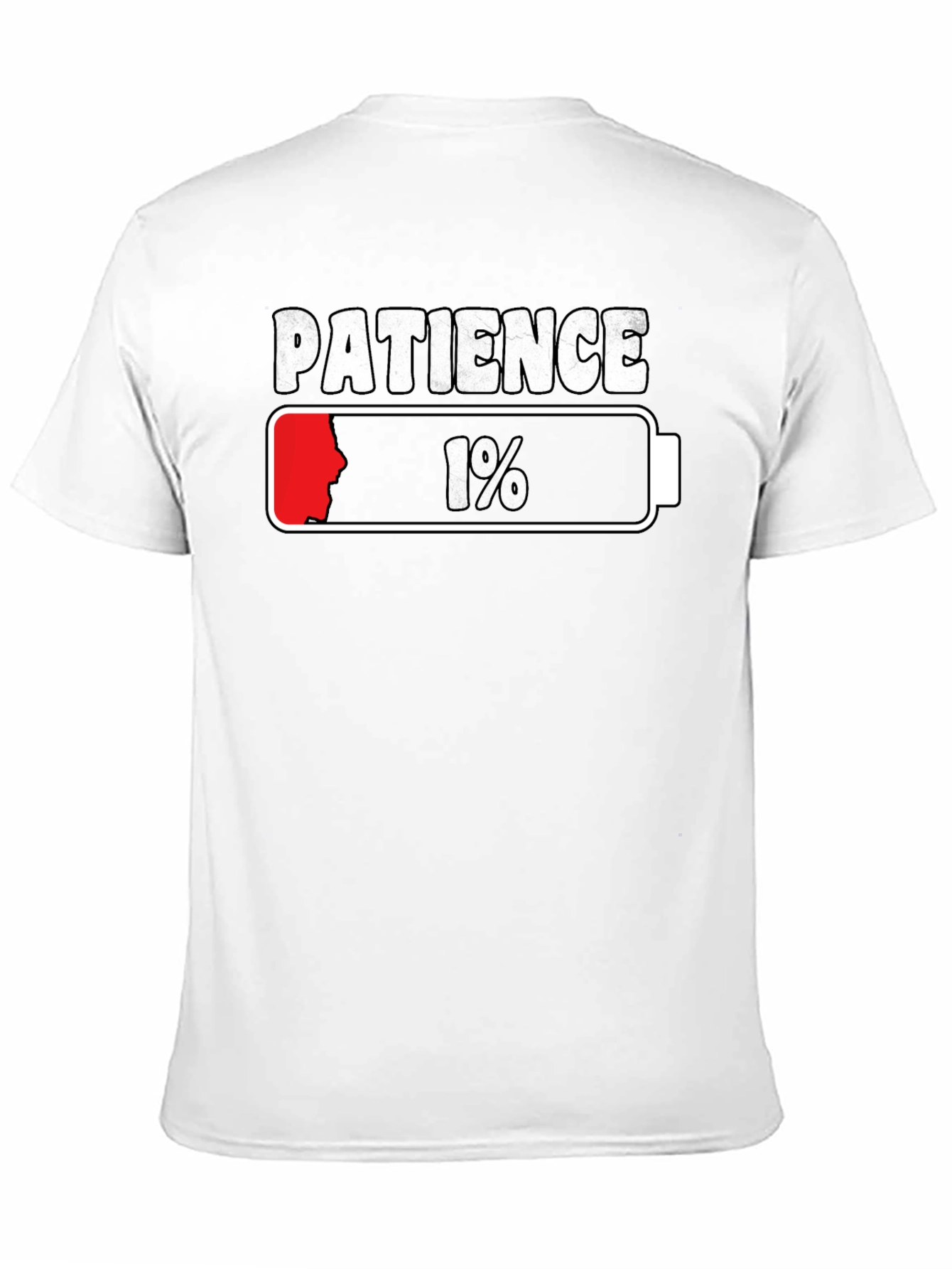 Black Patience 1% Low Battery Graphic T-Shirt view 11
