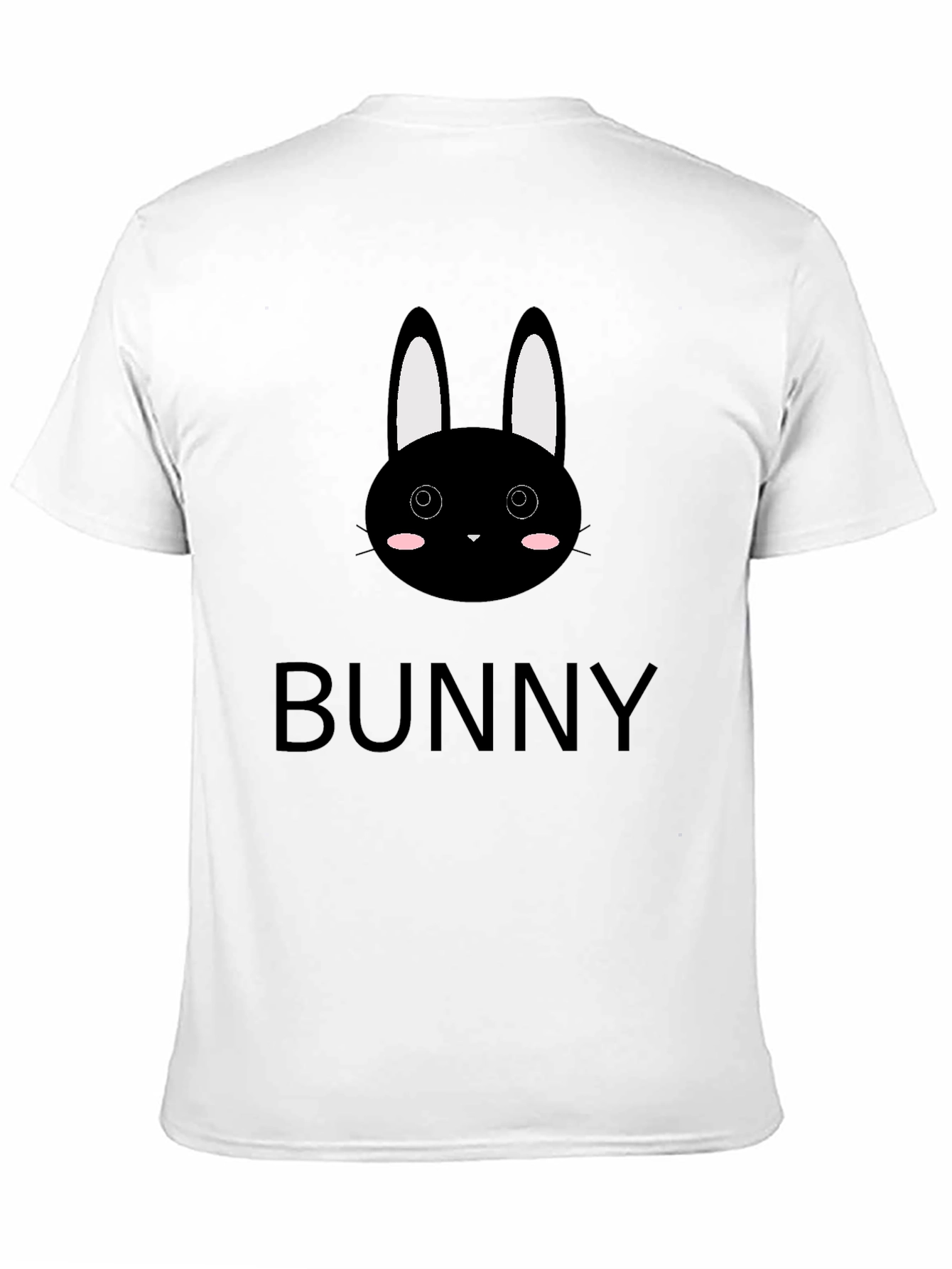 Black Cute Bunny Graphic Black T-Shirt view 11