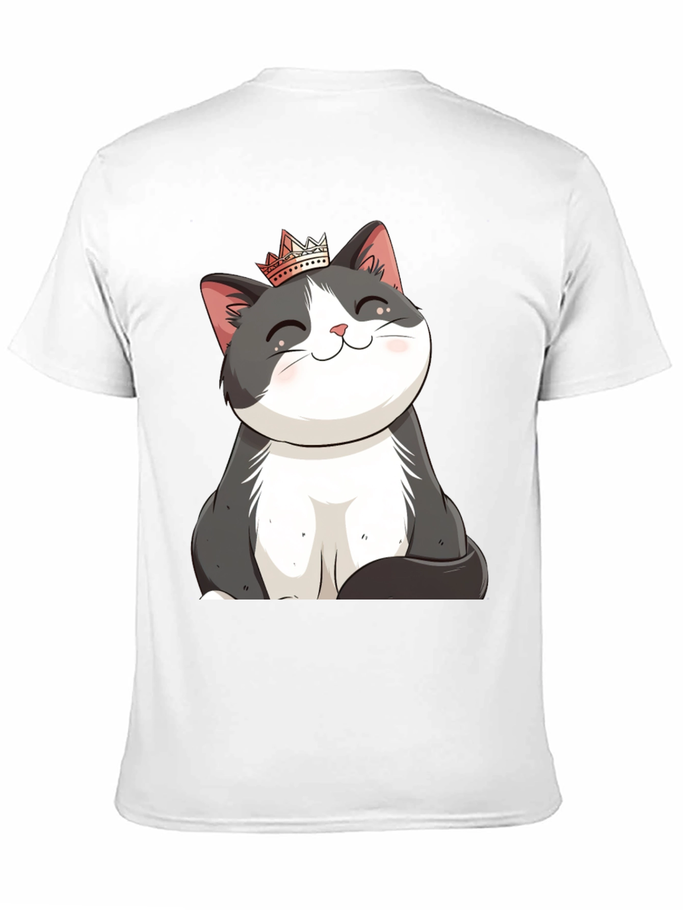 Black Cute Cat Crown T-Shirt - Men's Black Tee view 11