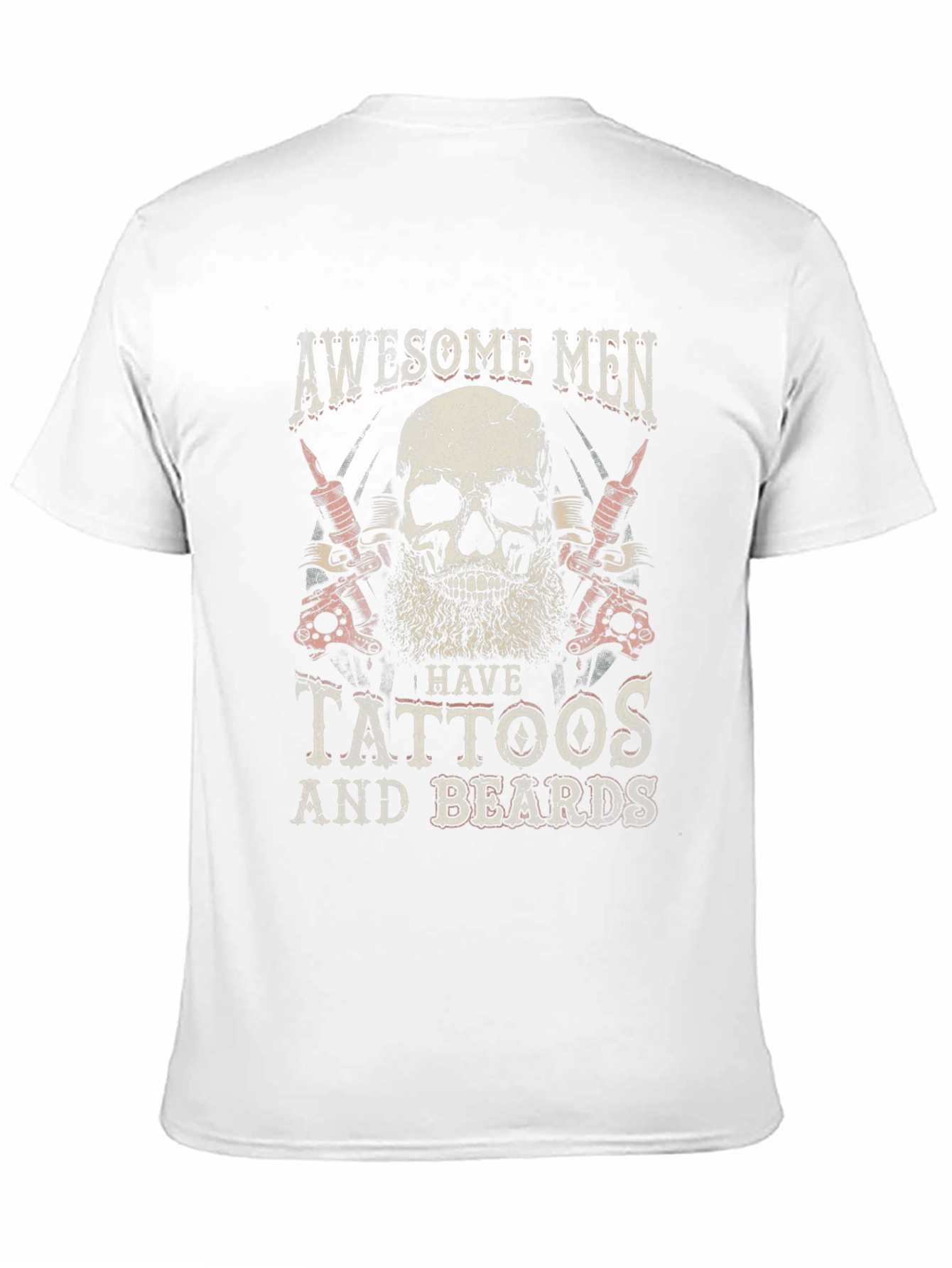Black Awesome Men Tattoo & Beard Graphic Tee view 11