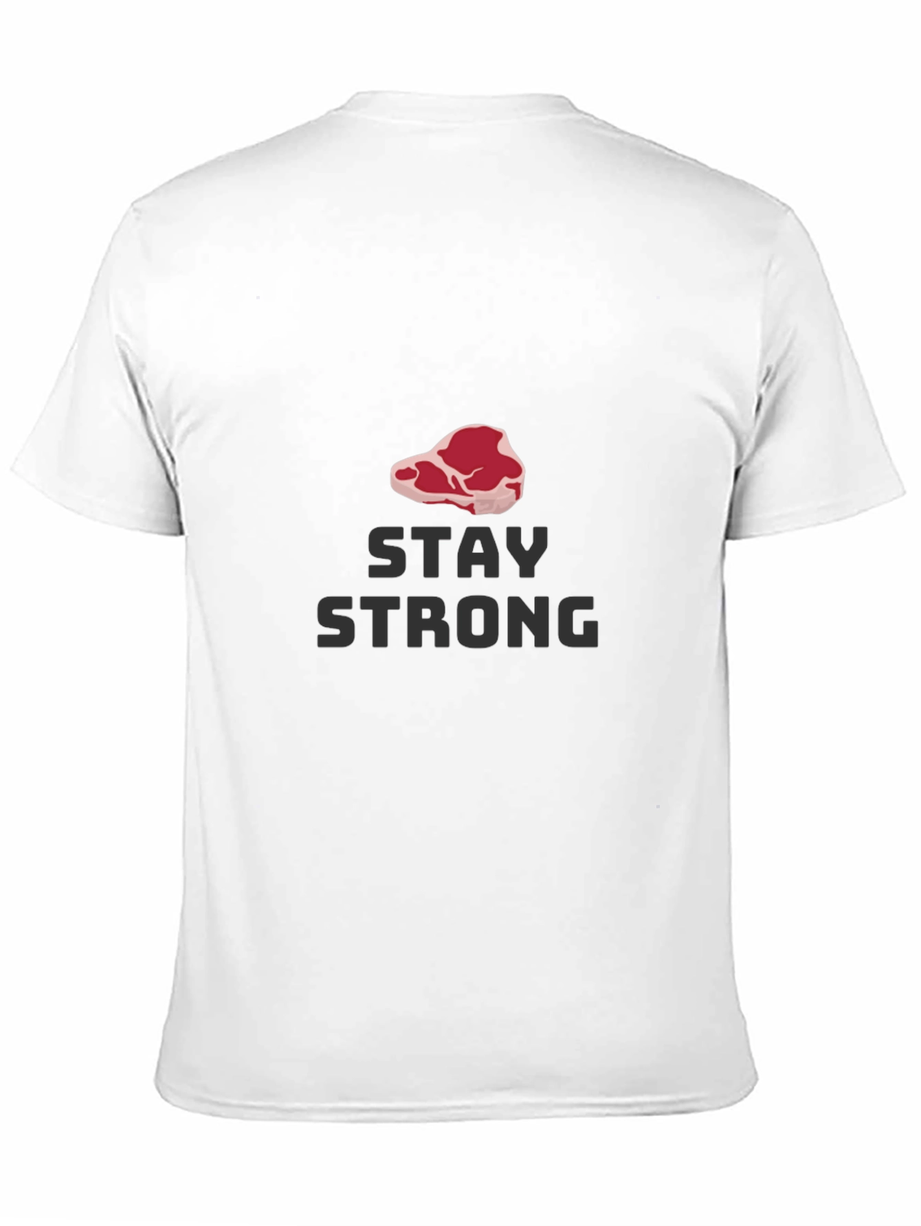Black Stay Strong Steak Graphic Tee - Black Casual T-Shirt view 11