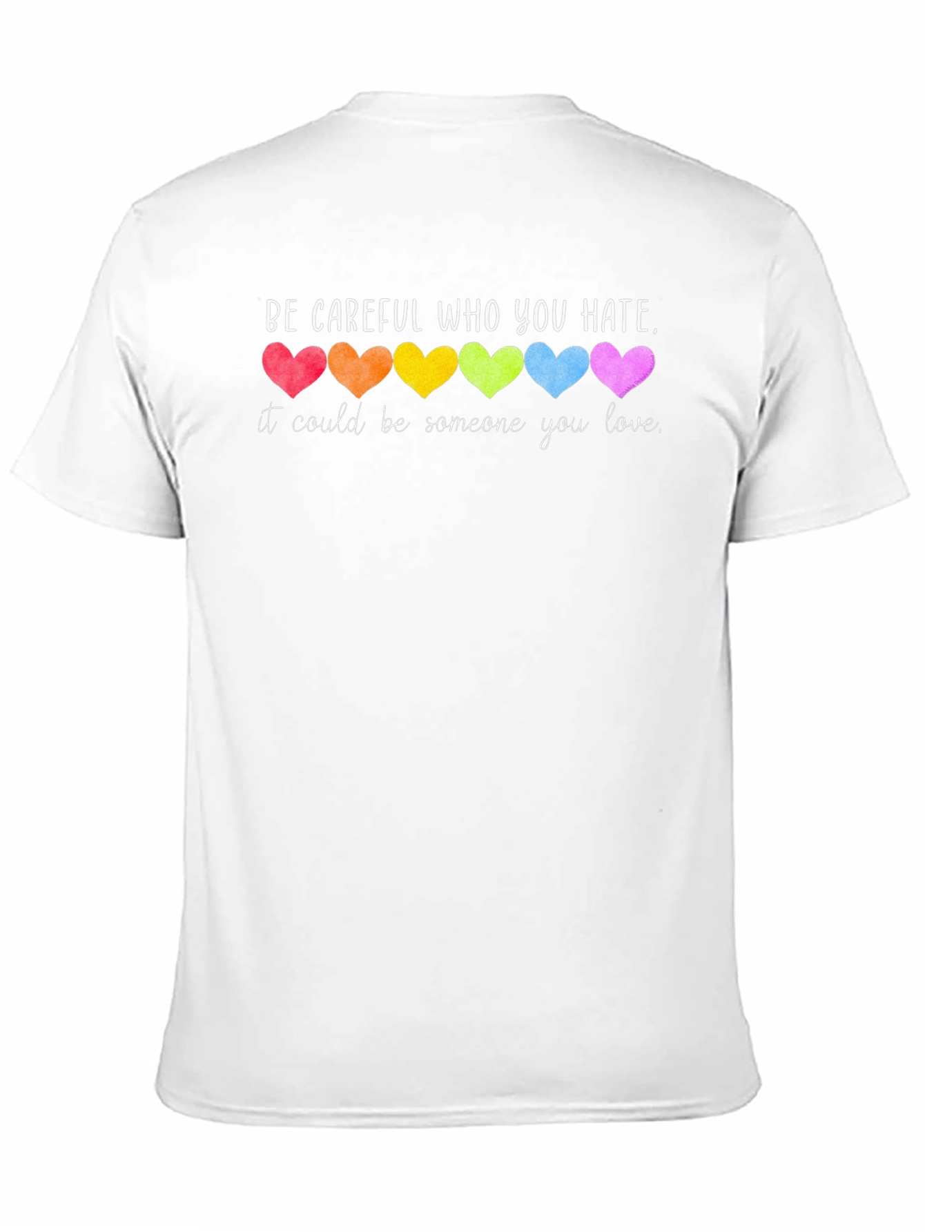 Black Be Careful Who You Hate T-Shirt Pride Hearts view 11
