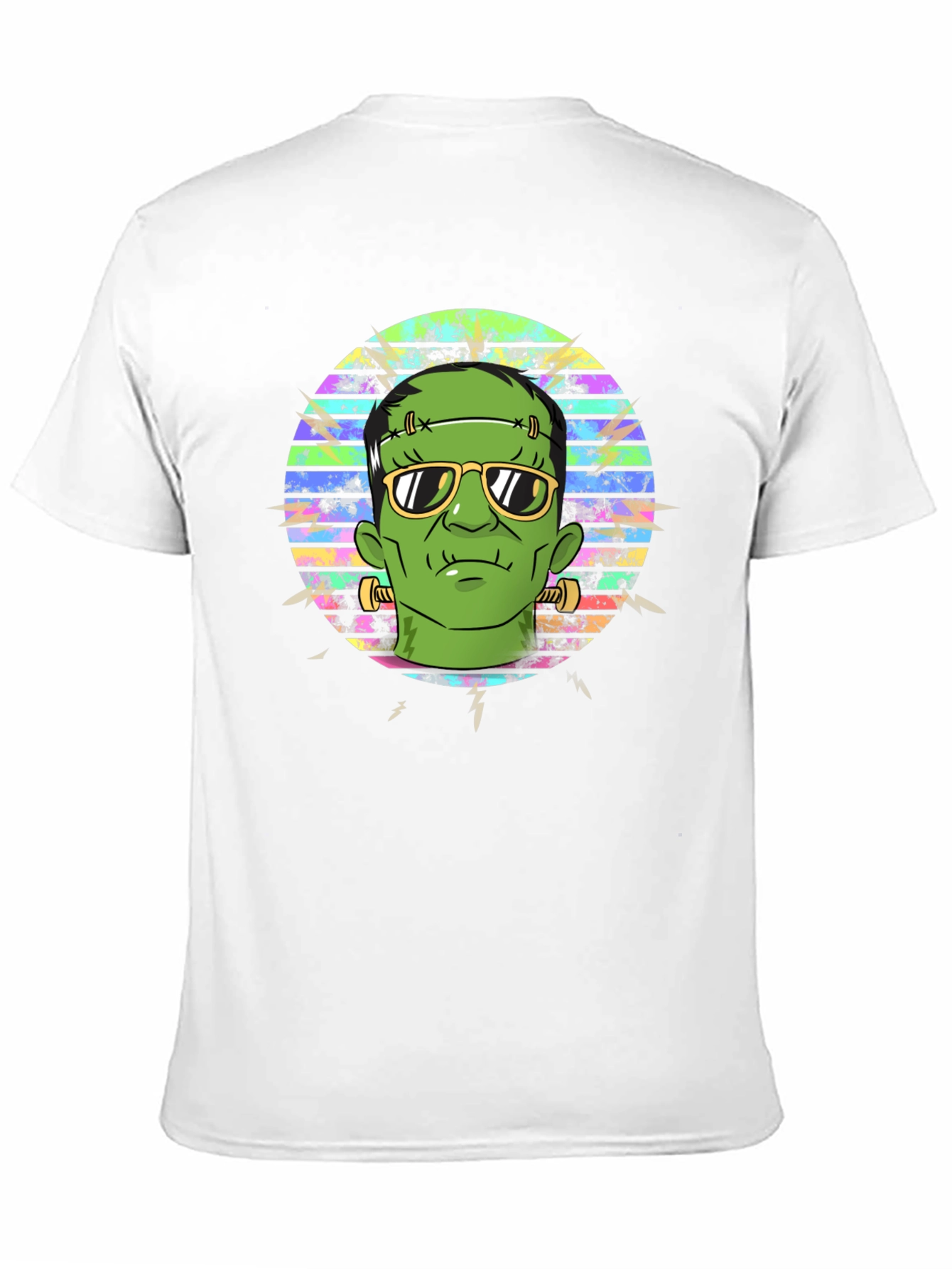 Black Frankenstein Graphic Tee - Retro Halloween T-Shirt view 11