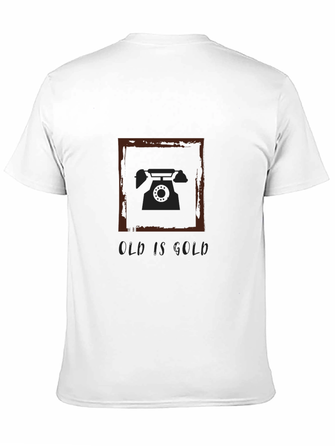 Black Vintage Phone T-Shirt - Old is Gold Retro Tee view 11