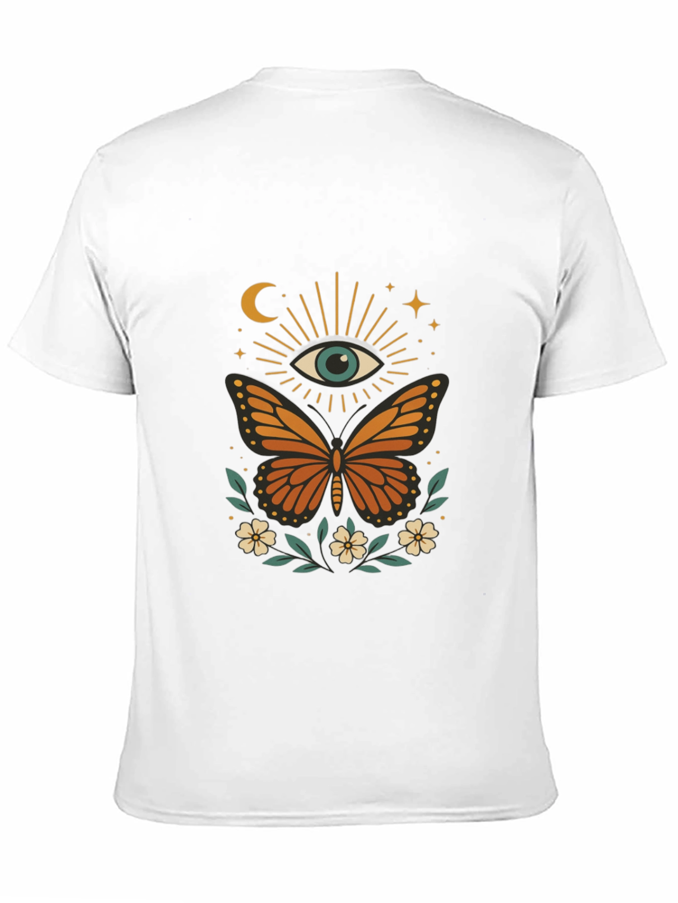 Black Mystic Eye Butterfly Graphic Tee - Black Cotton Blend view 11
