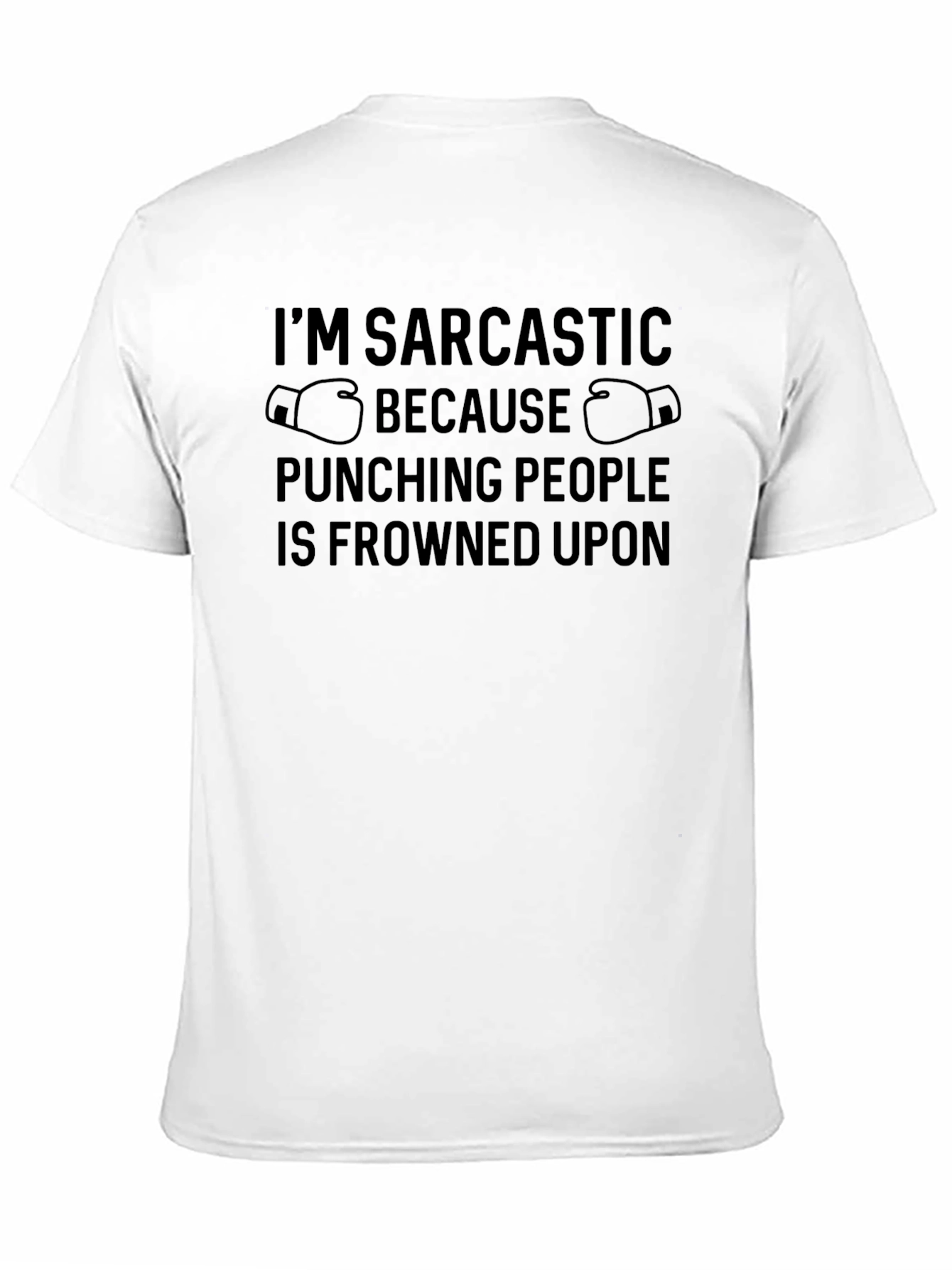Black Sarcastic Punching People Graphic T-Shirt view 11