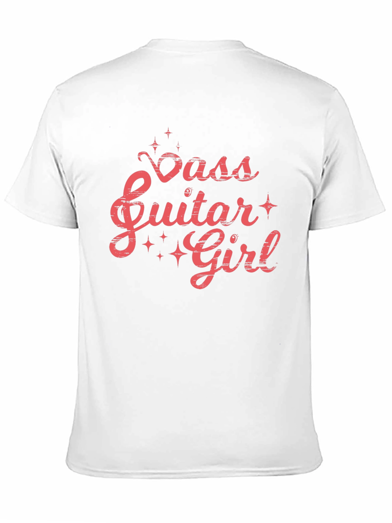 Black Bass Guitar Girl Graphic Tee - Black Cotton T-Shirt view 11