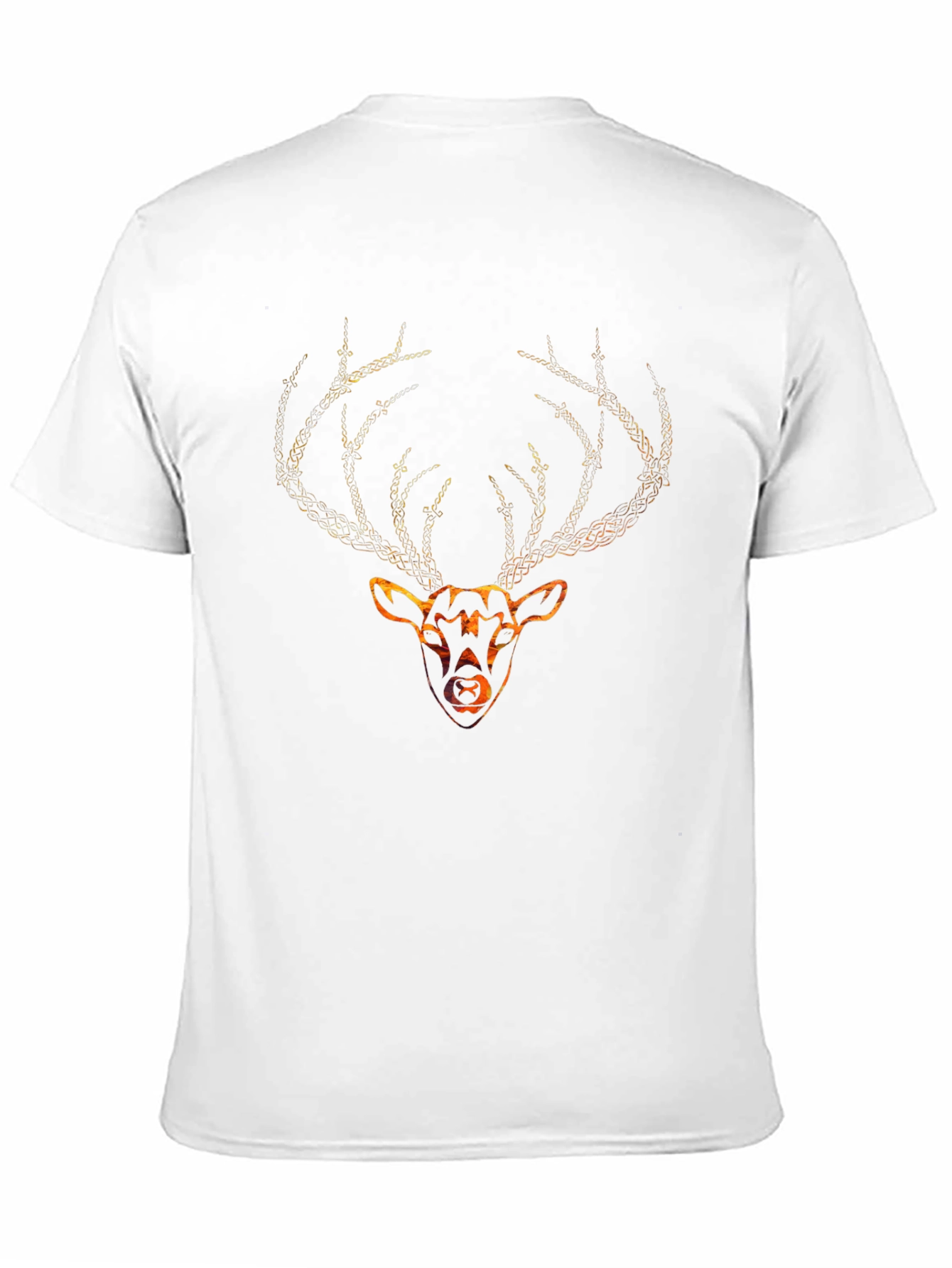 Black Celtic Deer Graphic Tee - Black Cotton T-Shirt view 11