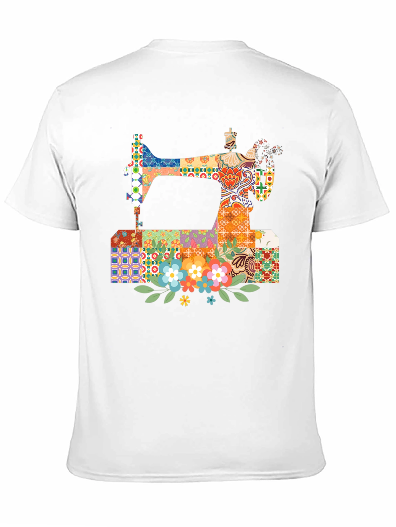 Black Sewing Machine Floral T-Shirt view 11