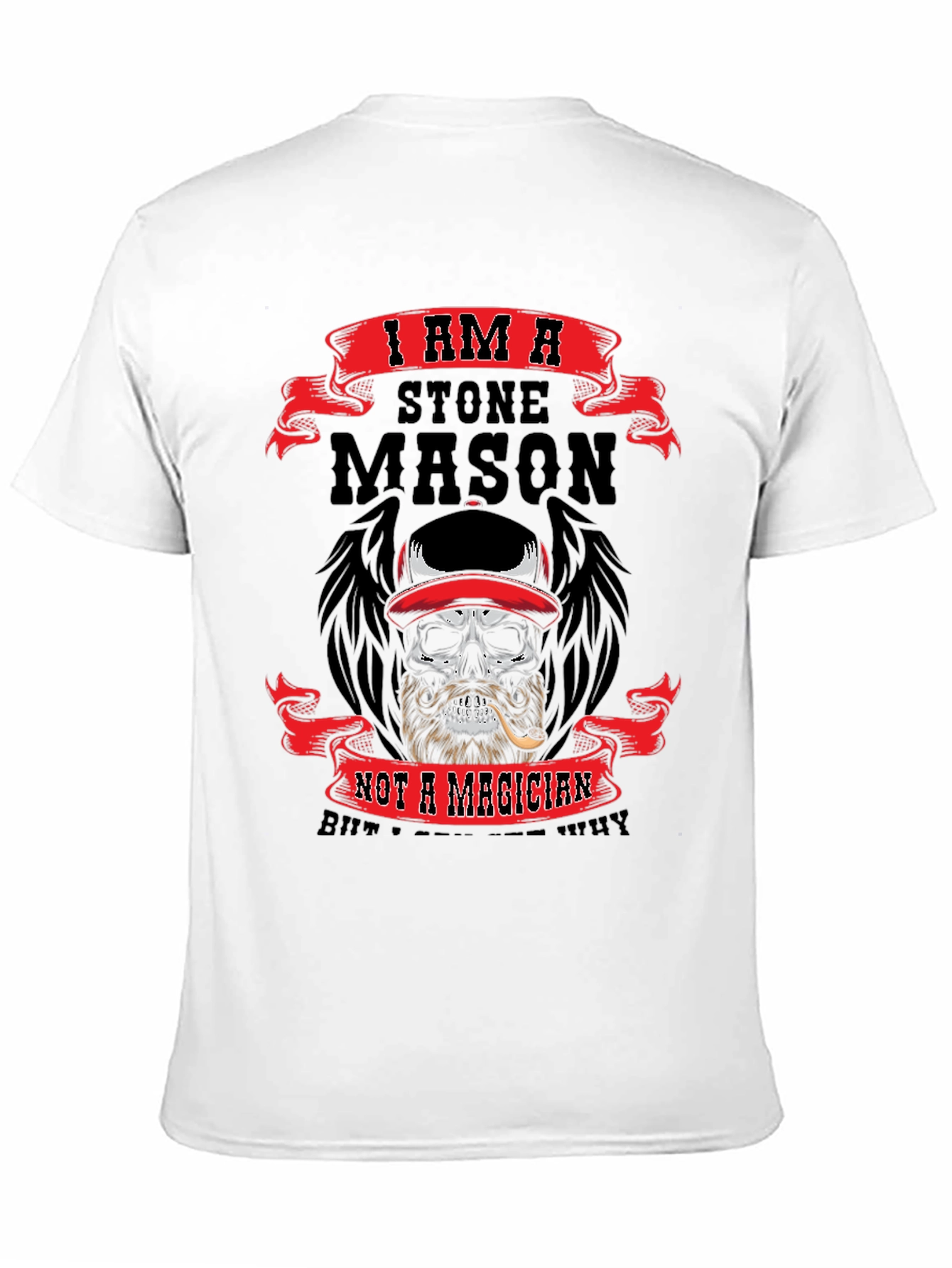 Black Stone Mason Skull Graphic T-Shirt view 11
