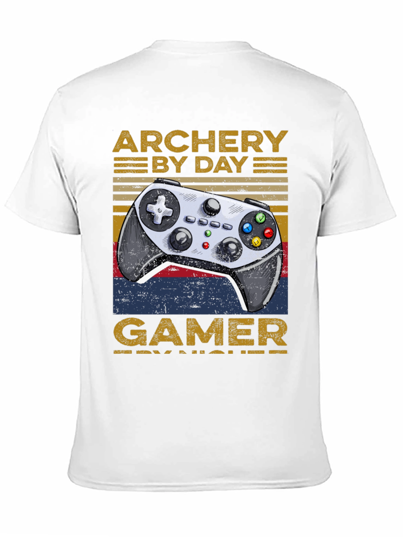 Black Archery By Day Gamer By Night T-Shirt view 11
