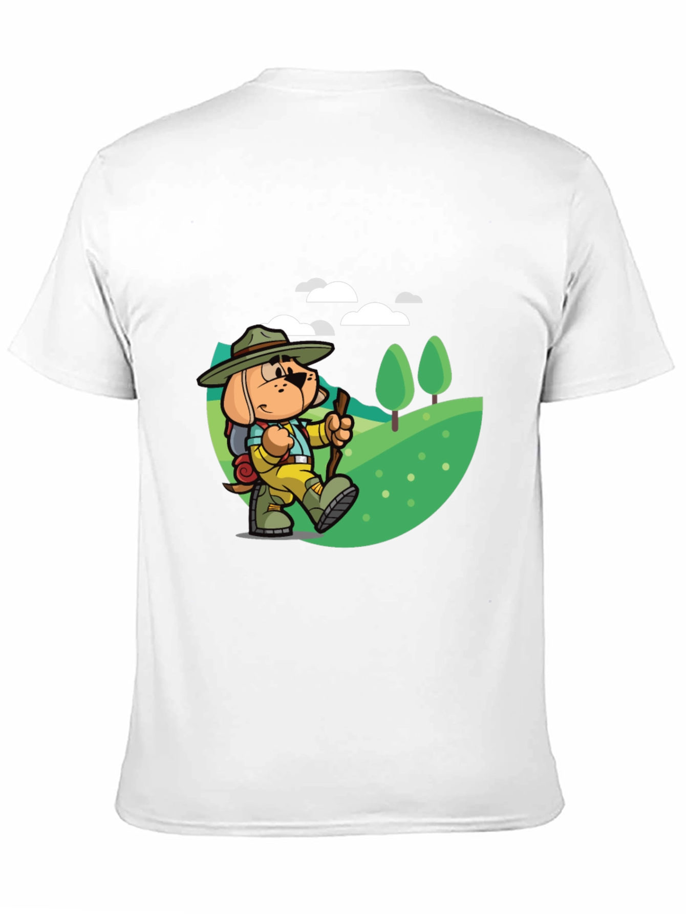 Black Cartoon Dog Hiking T-Shirt view 11