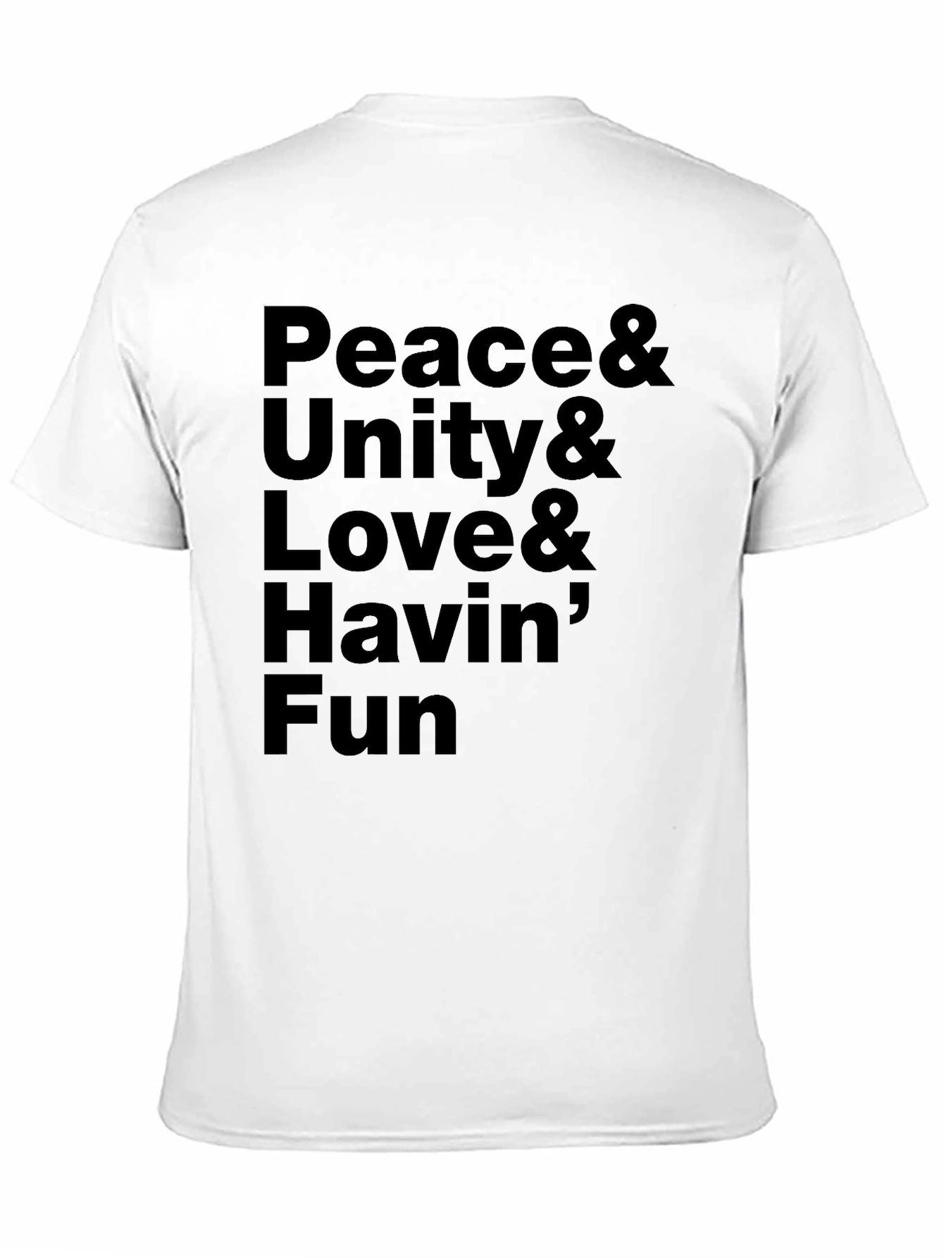Black Peace Unity Love Fun Black Graphic Tee view 11
