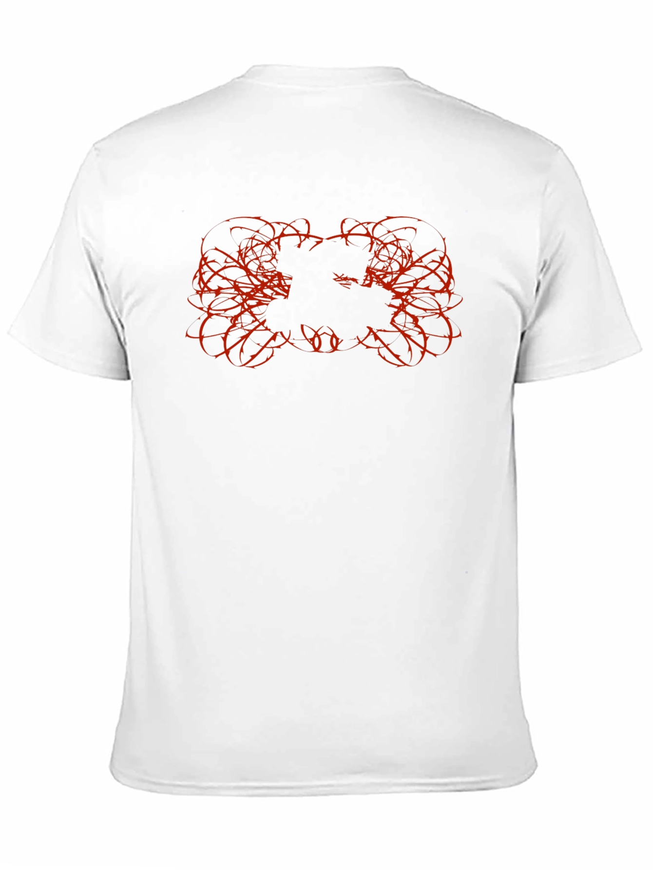 Black Men's Black Graphic Tee with Red Thorn Design view 11