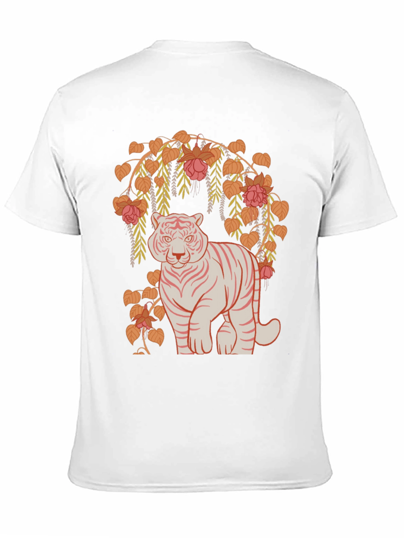 Black Tiger and Floral Graphic Tee - Black view 11