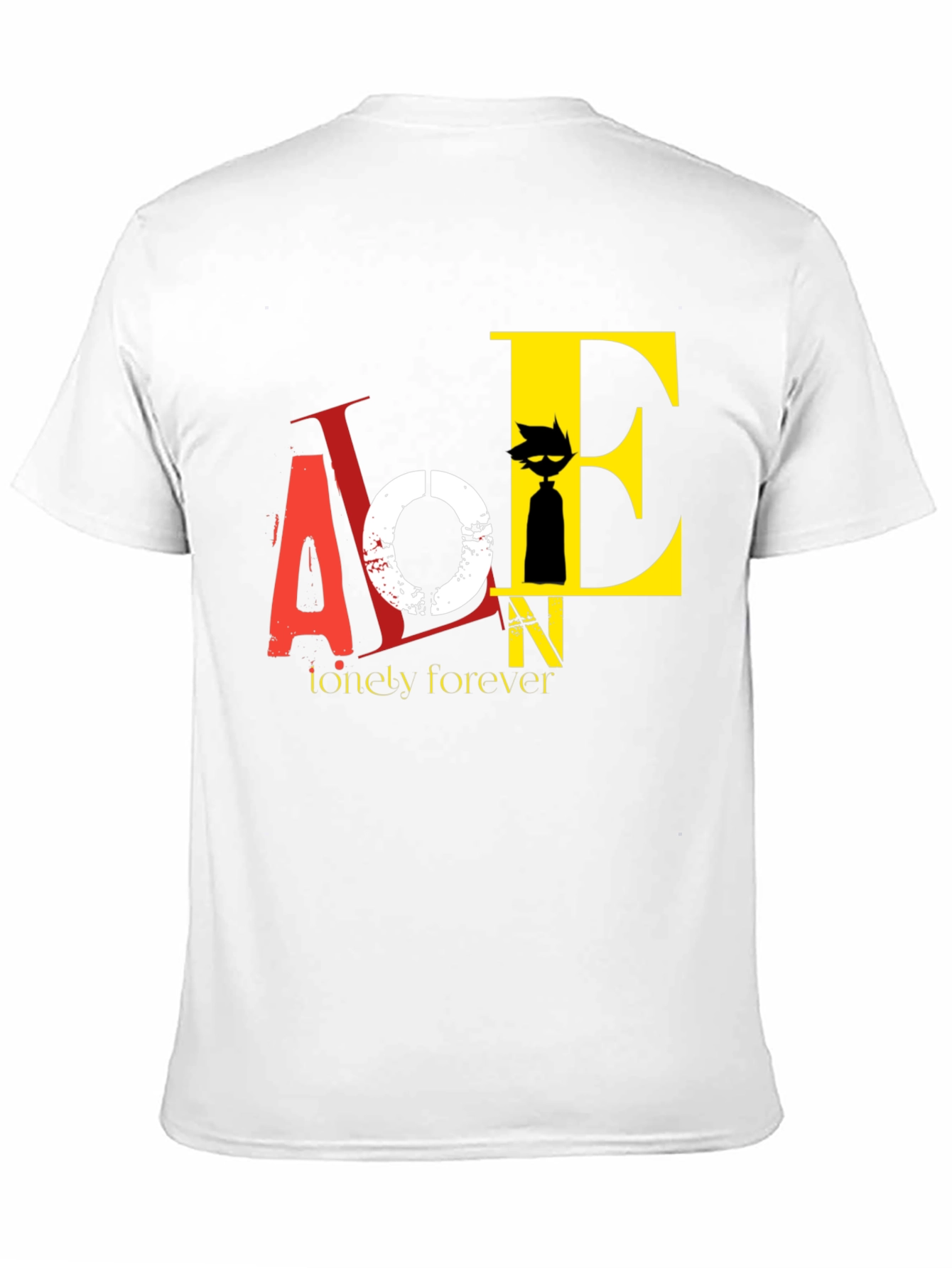 Black Lonely Forever Graphic Tee - Black Cotton T-Shirt view 11