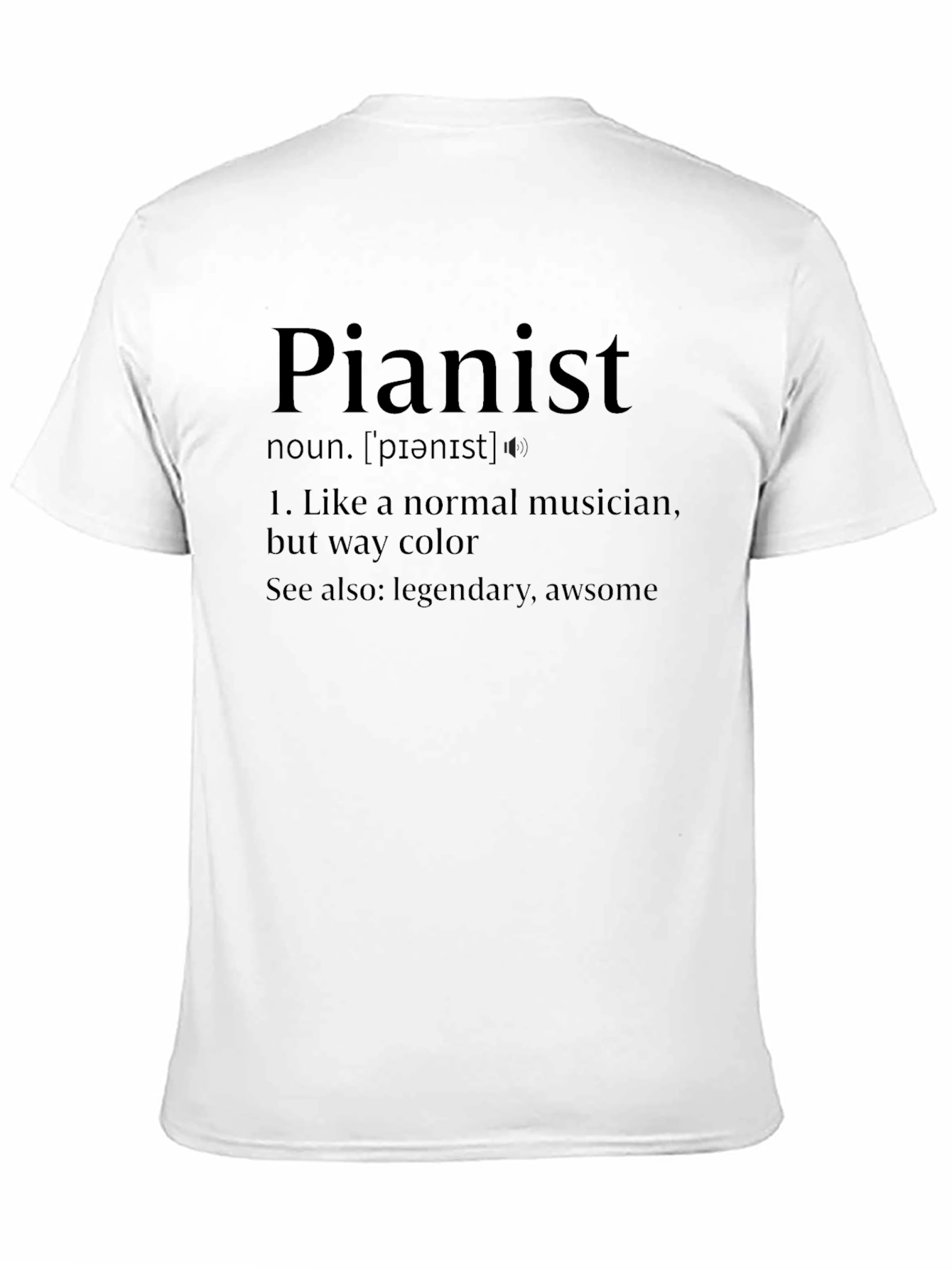 Black Pianist Definition T-Shirt - Musician Humor Tee view 11