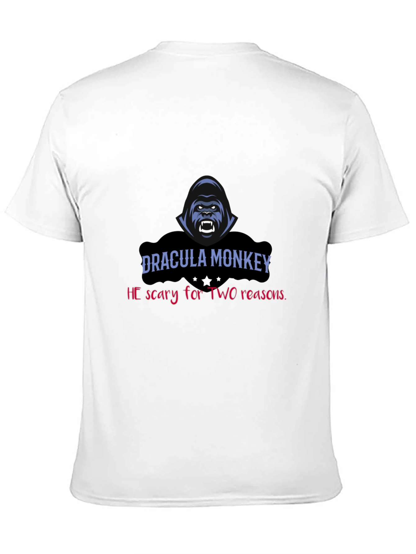 Black Dracula Monkey Graphic Tee - Scary For Two Reasons! view 11