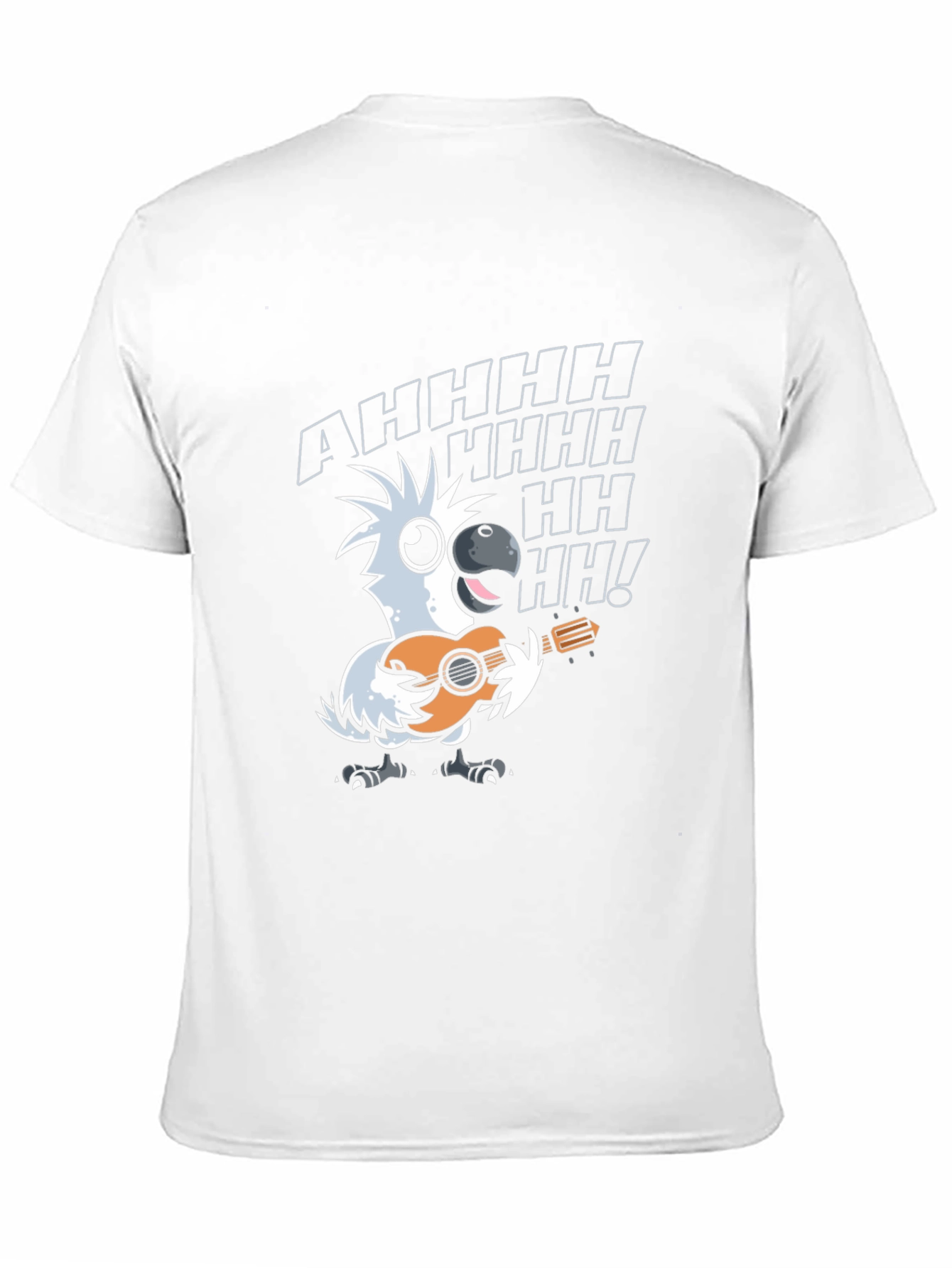 Black Parrot Guitar Player T-Shirt - Black Cotton Tee view 11